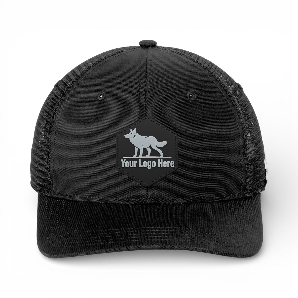 PVC patch preview of Carhartt CT105298 custom hat in black