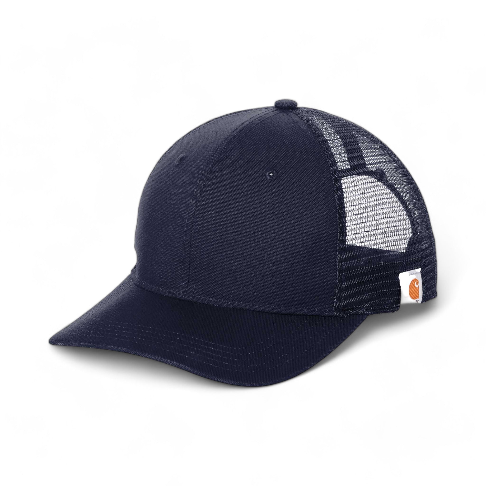 Side view of Carhartt CT105298 custom hat in navy