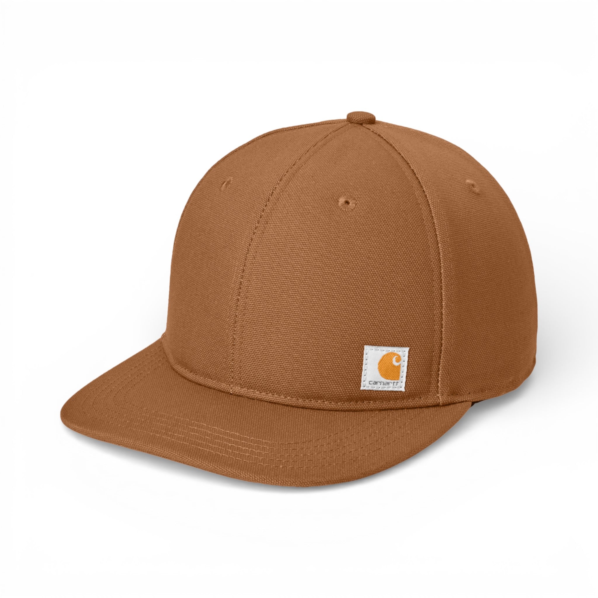 Left side view of Carhartt CT106665 custom hat in carhartt brown