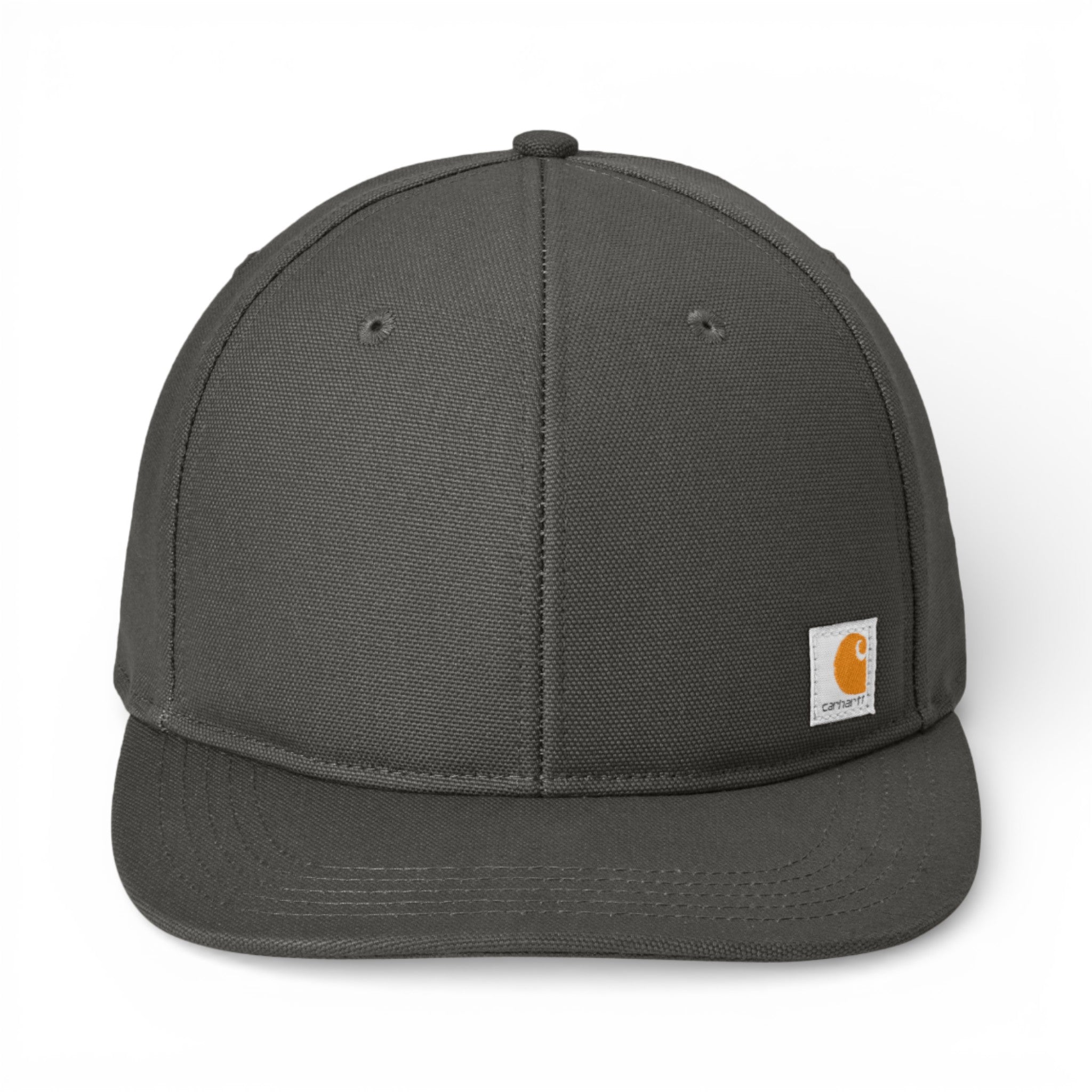 Front view of Carhartt CT106665 custom hat in gravel