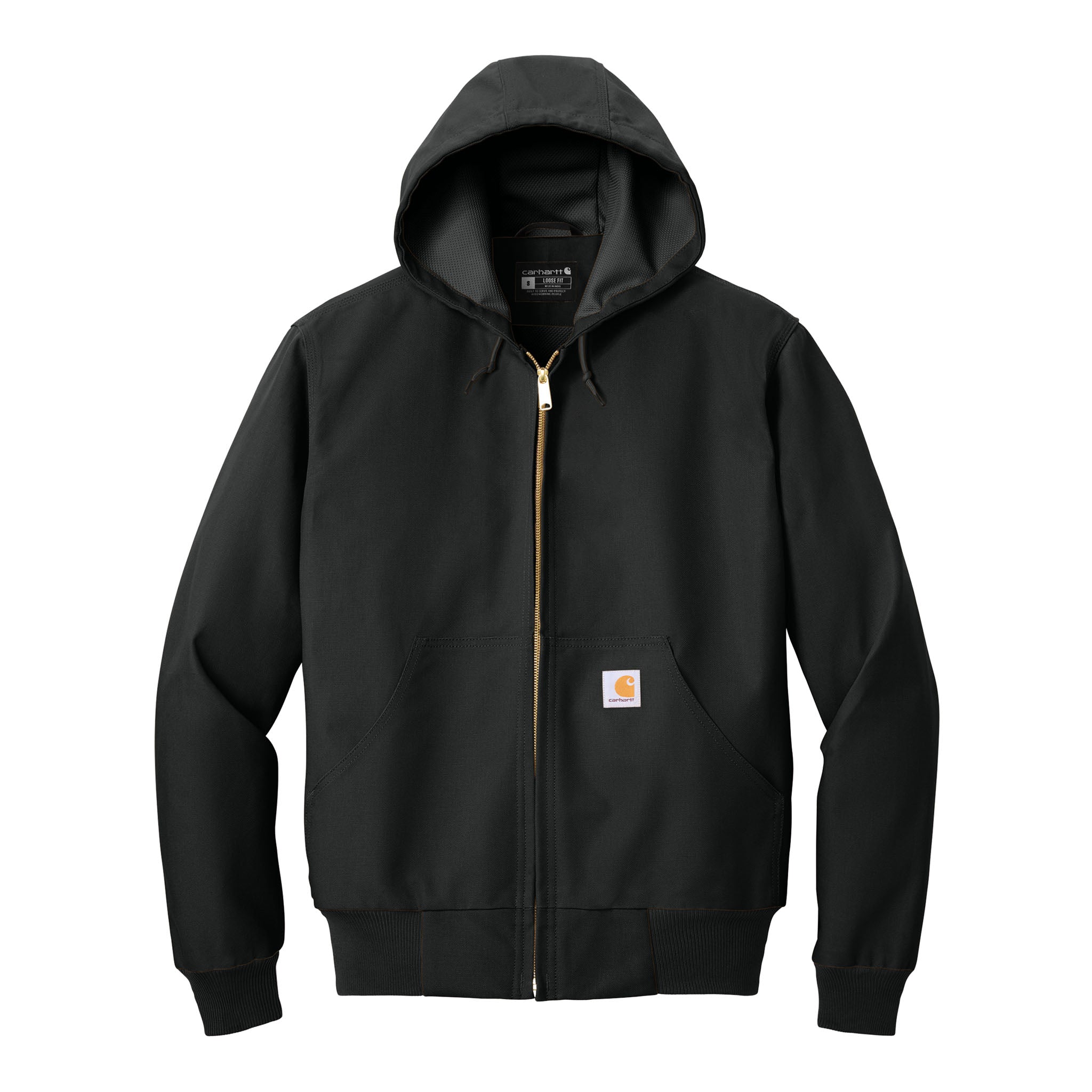 Carhartt CT106678 custom jacket in black, front view