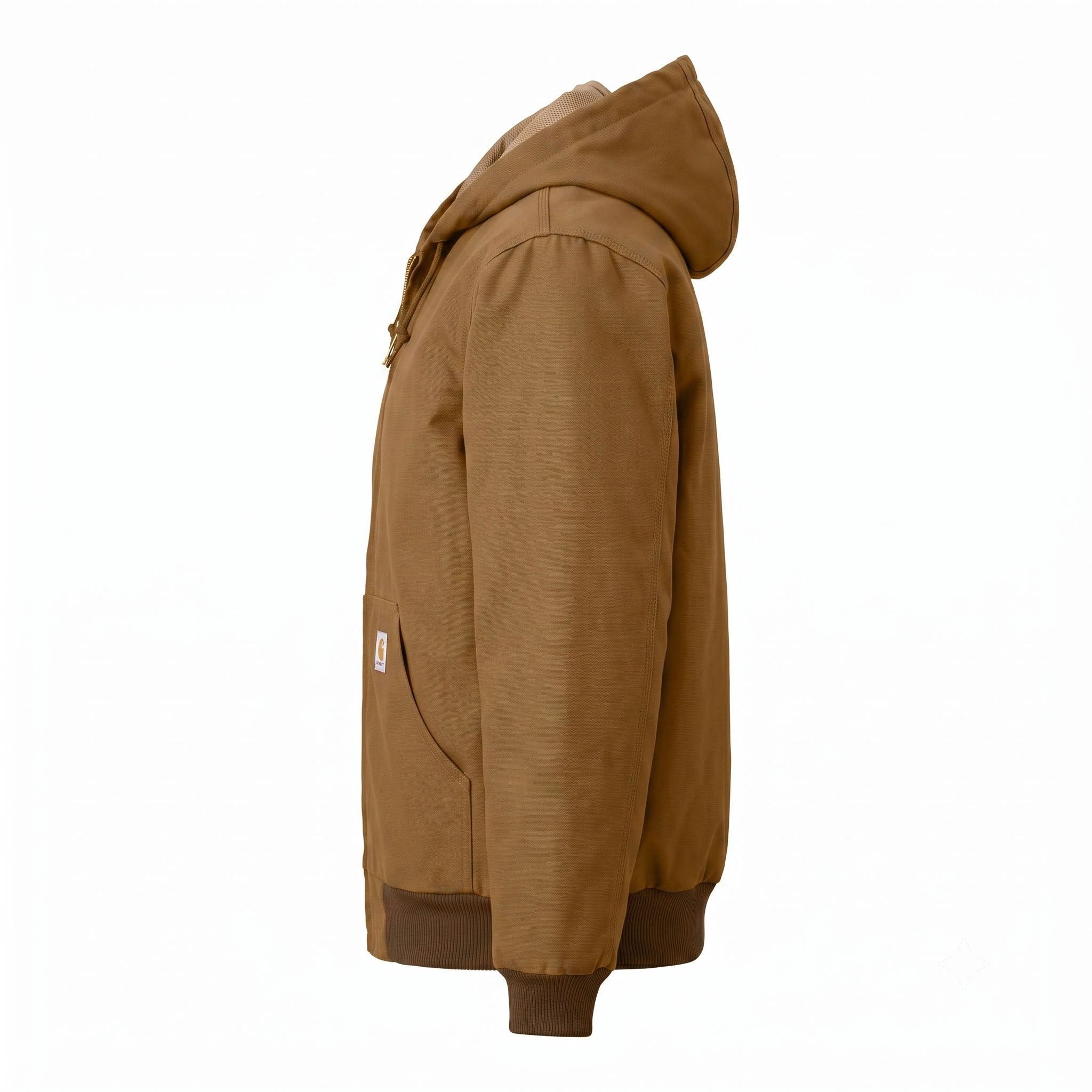 Carhartt CT106678 custom jacket in carhartt brown, left side view