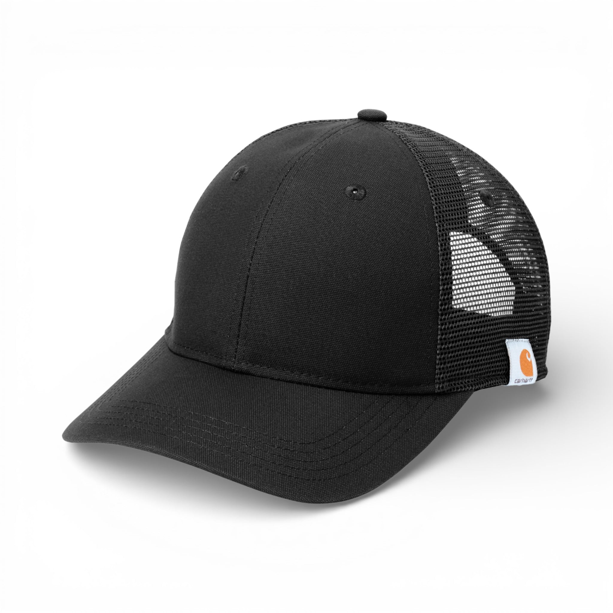 Left side view of Carhartt CT106687 custom hat in black