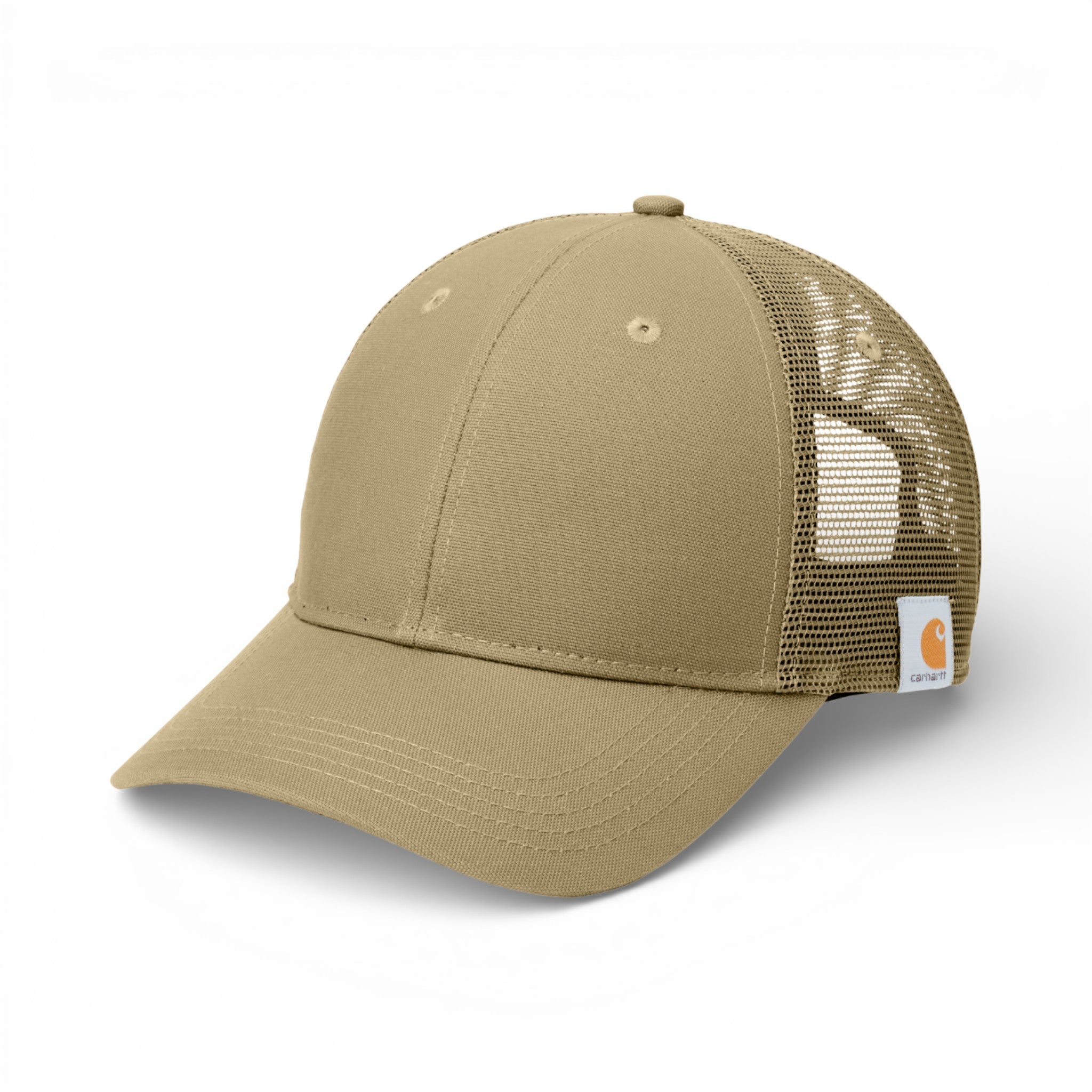 Left side view of Carhartt CT106687 custom hat in dark khaki