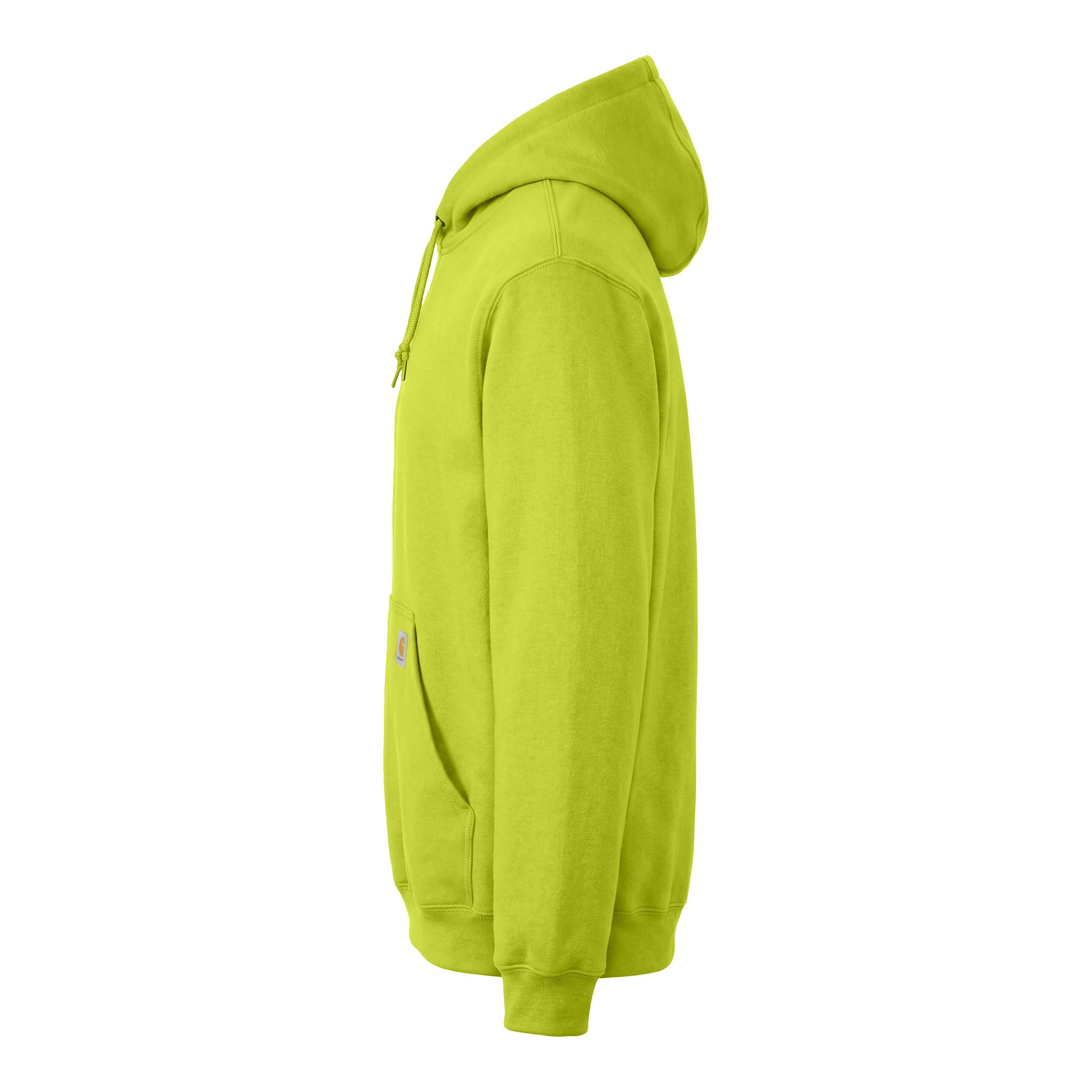 Carhartt CTK121 custom hoodie in brite lime, left side view