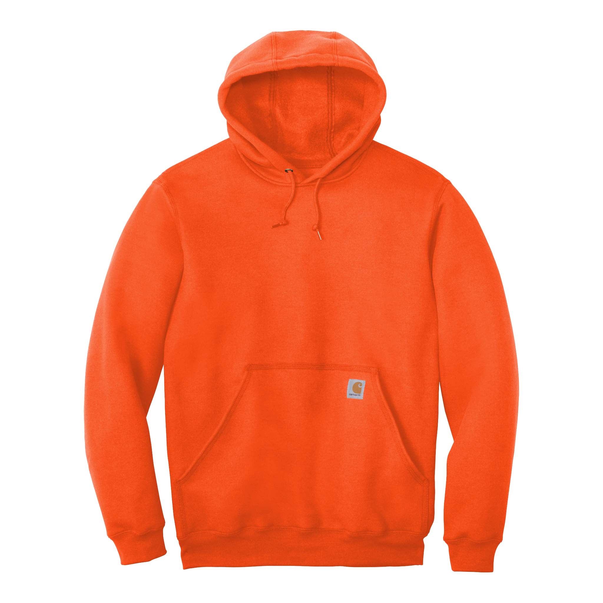 Carhartt CTK121 custom hoodie in brite orange, front view