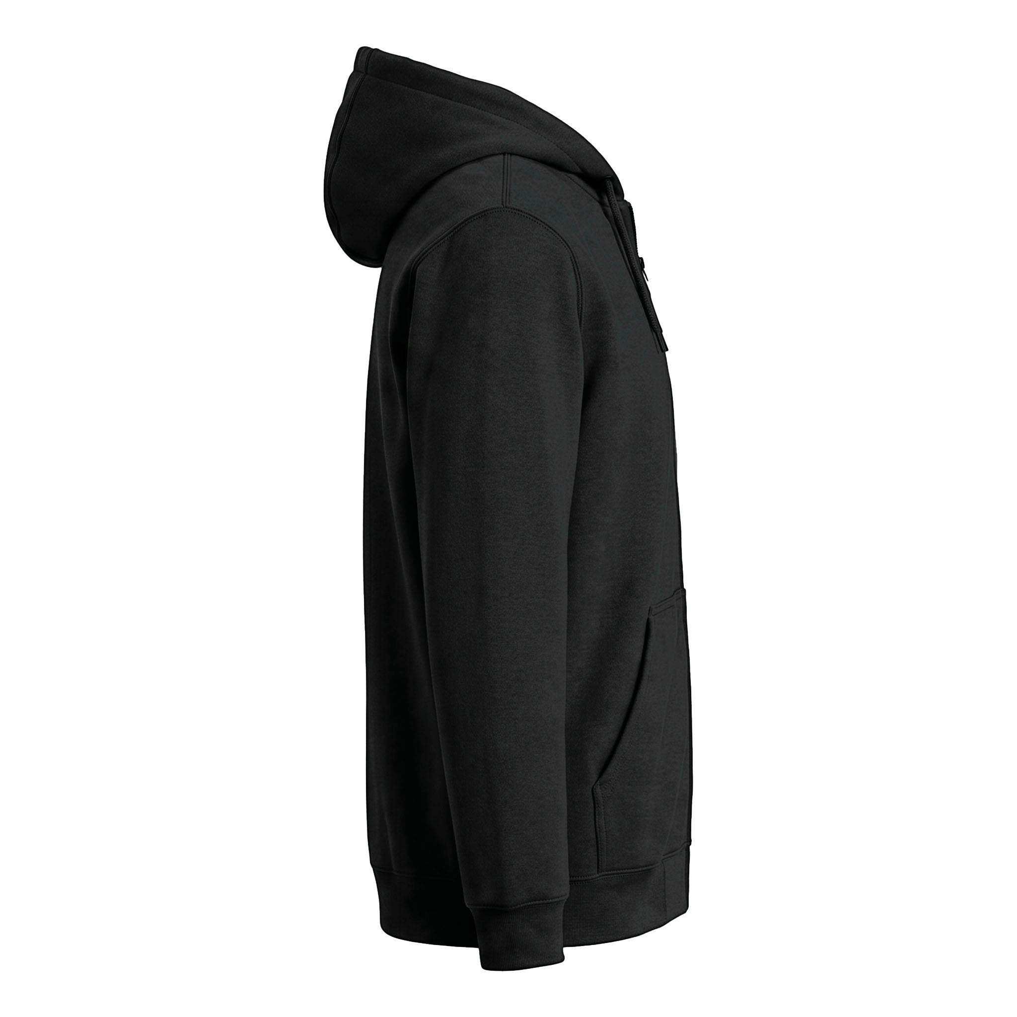 Carhartt CTK122 custom full-zip hoodie in black, right side view
