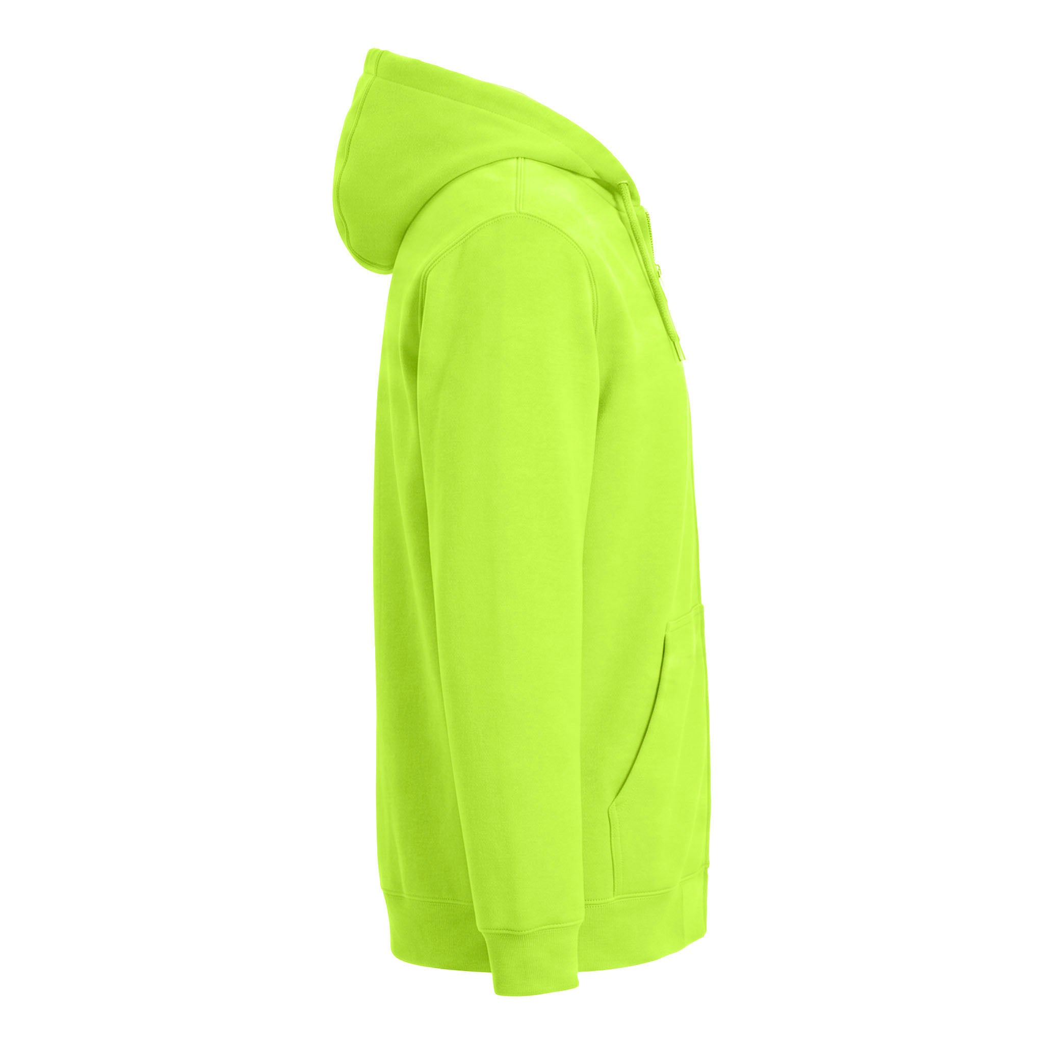 Carhartt CTK122 custom full-zip hoodie in brite lime, right side view