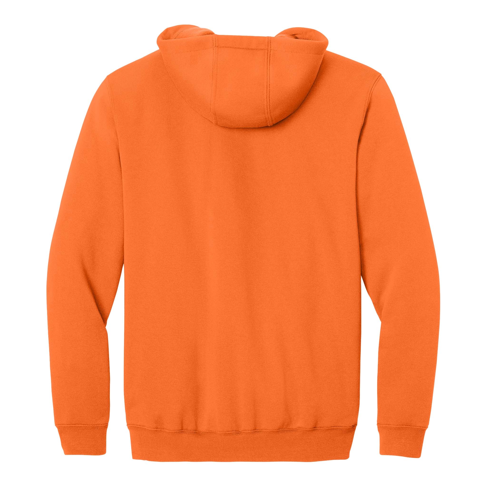Carhartt CTK122 custom full-zip hoodie in brite orange, back view