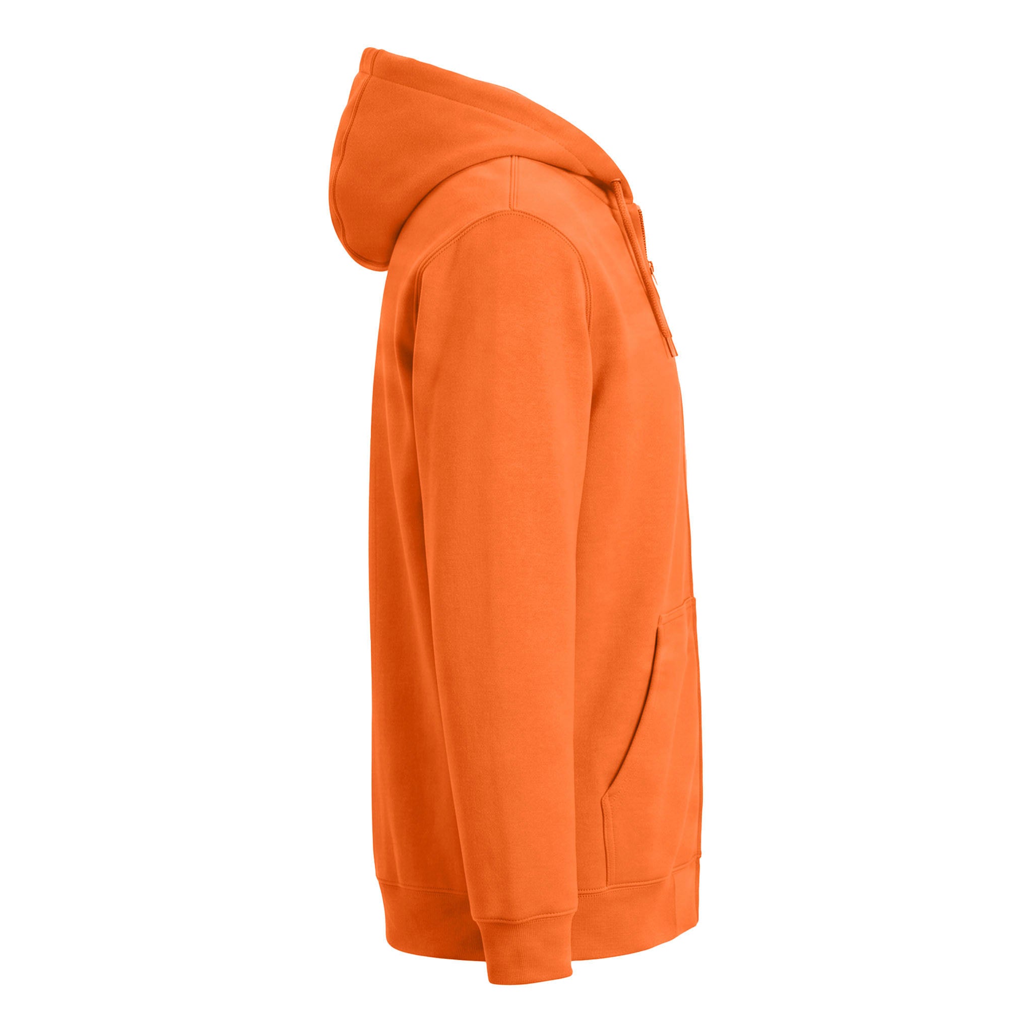 Carhartt CTK122 custom full-zip hoodie in brite orange, right side view