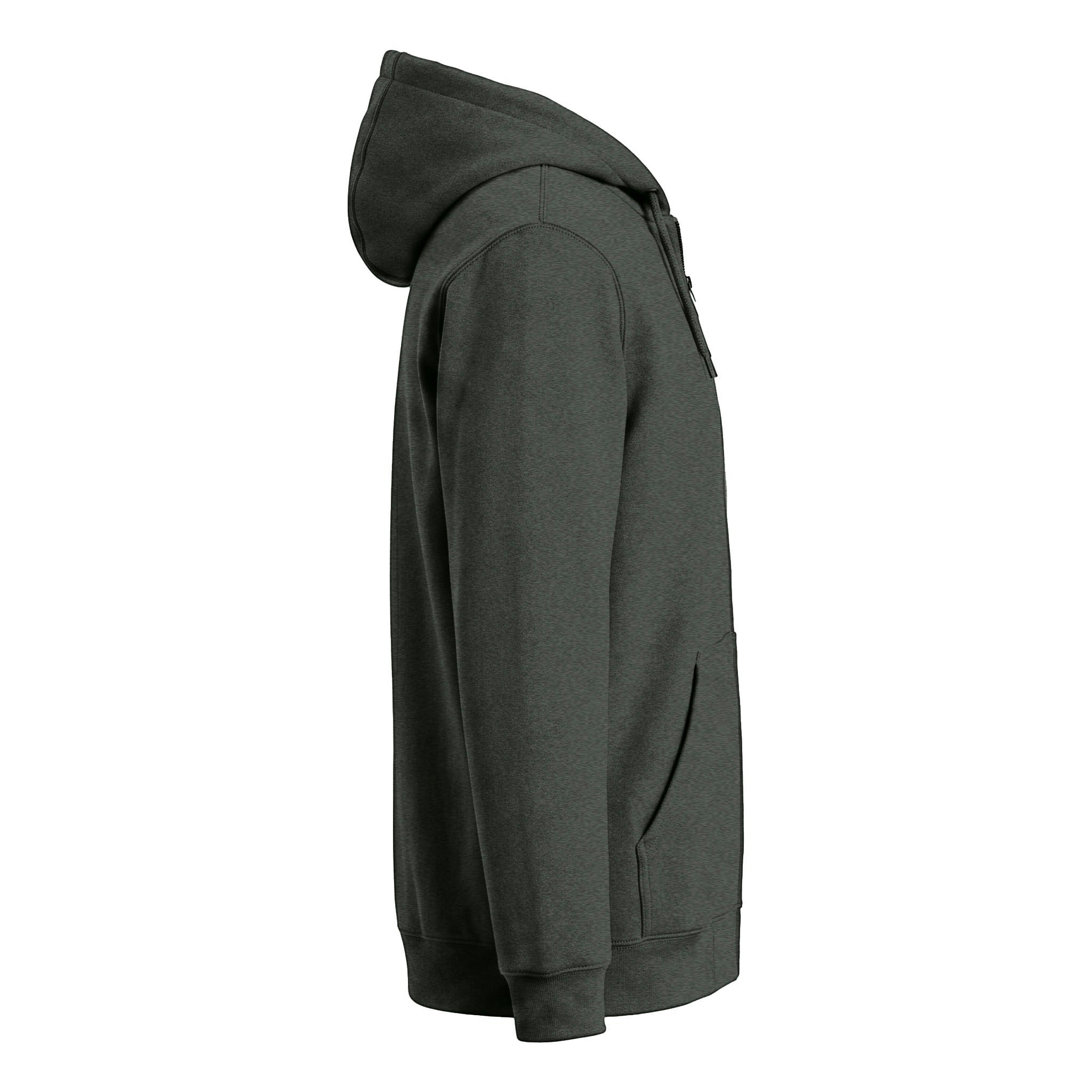 Carhartt CTK122 custom full-zip hoodie in carbon heather, right side view