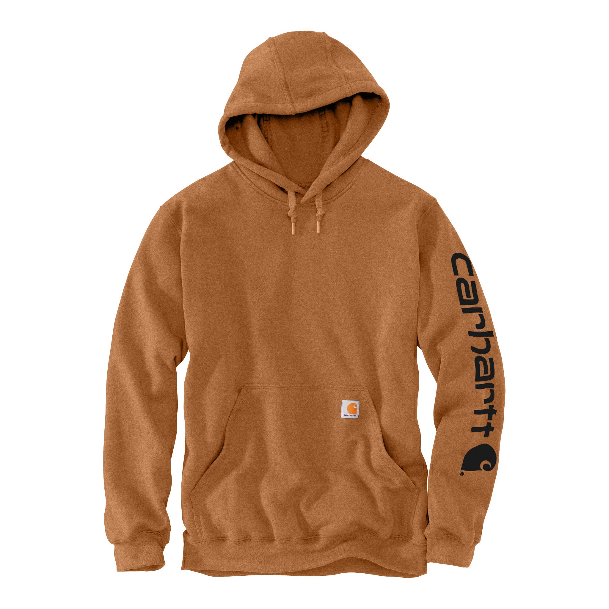 Carhartt CTK288 custom hoodie in carhartt brown, front view