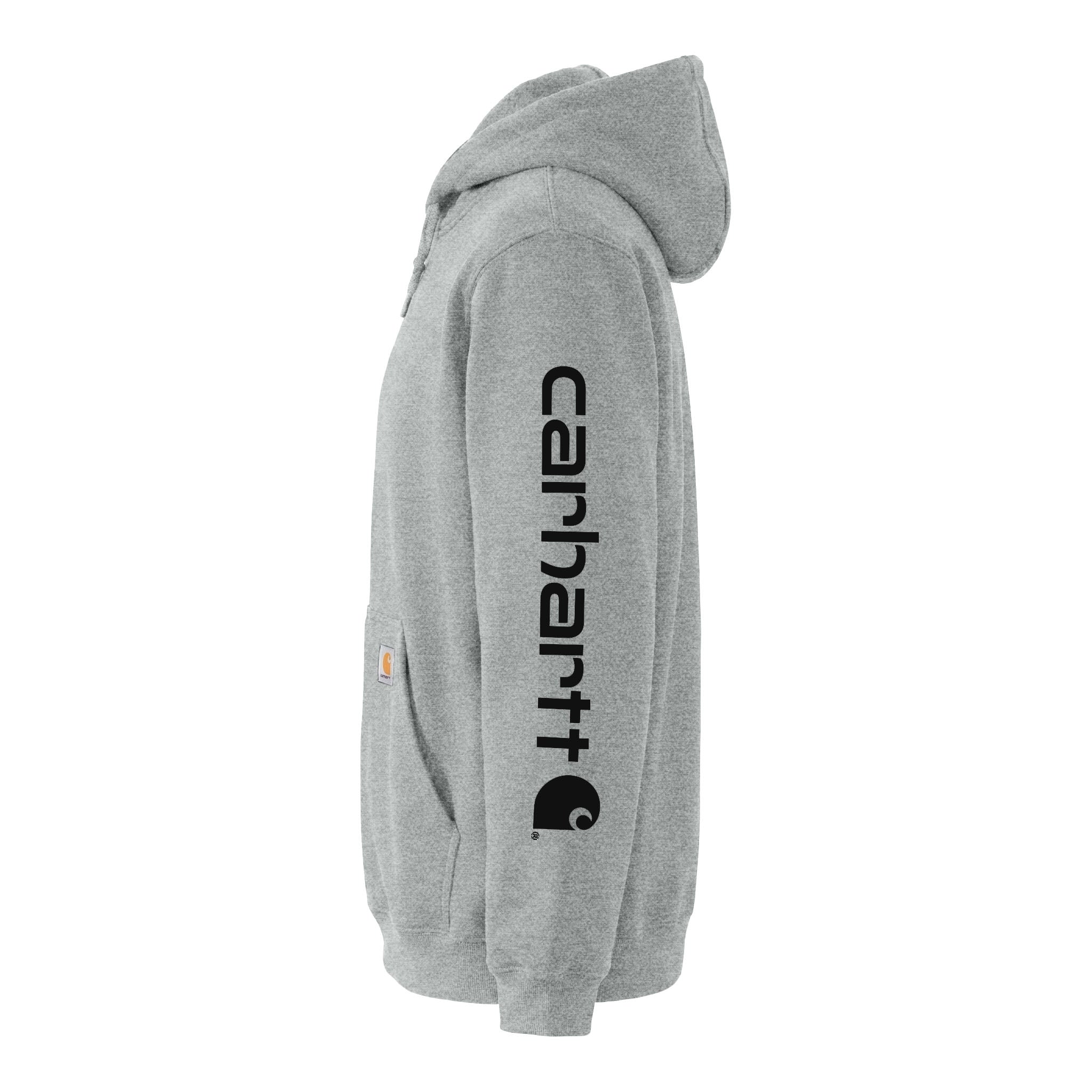 Carhartt CTK288 custom hoodie in heather grey, left side view