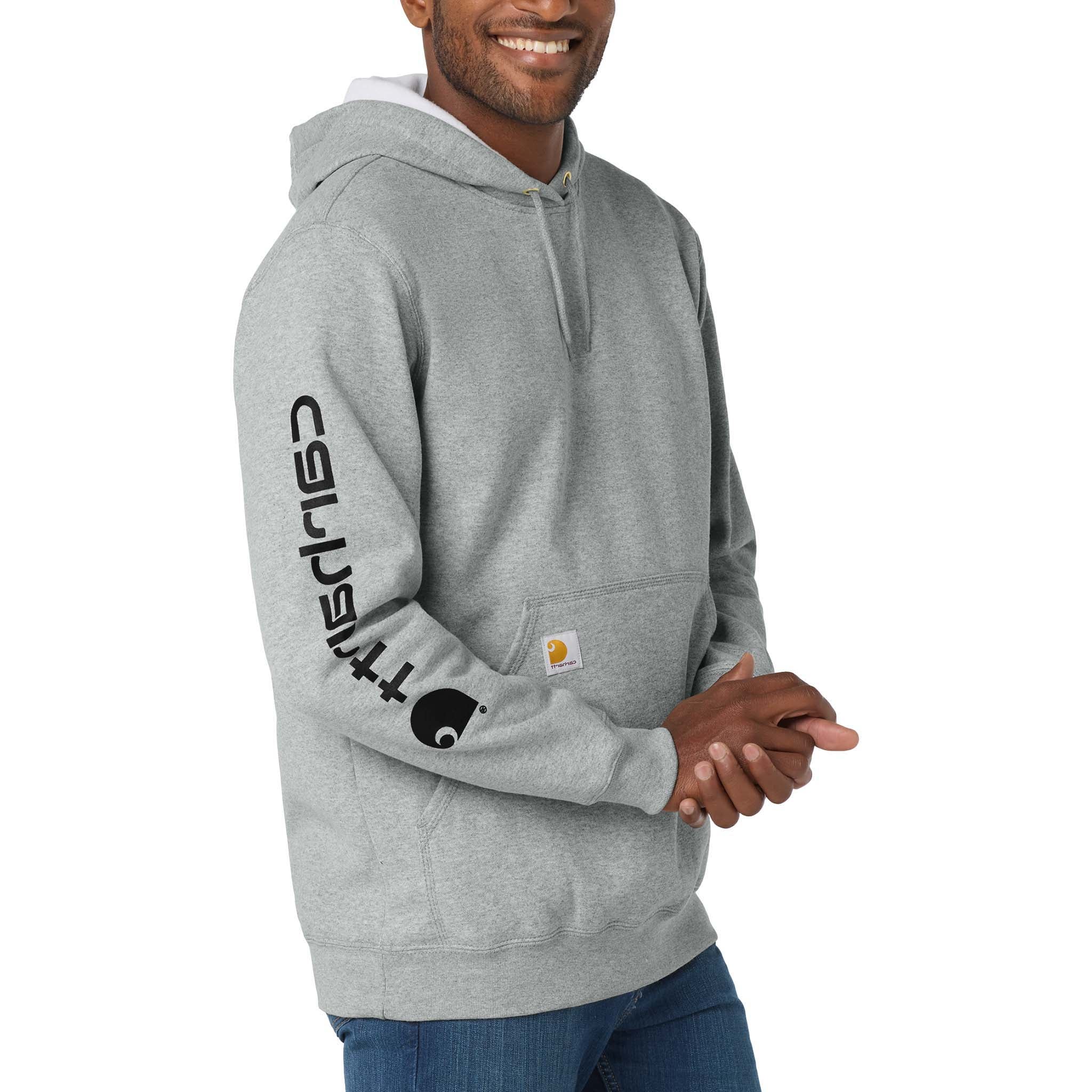 Carhartt CTK288 custom hoodie in heather grey, right side view