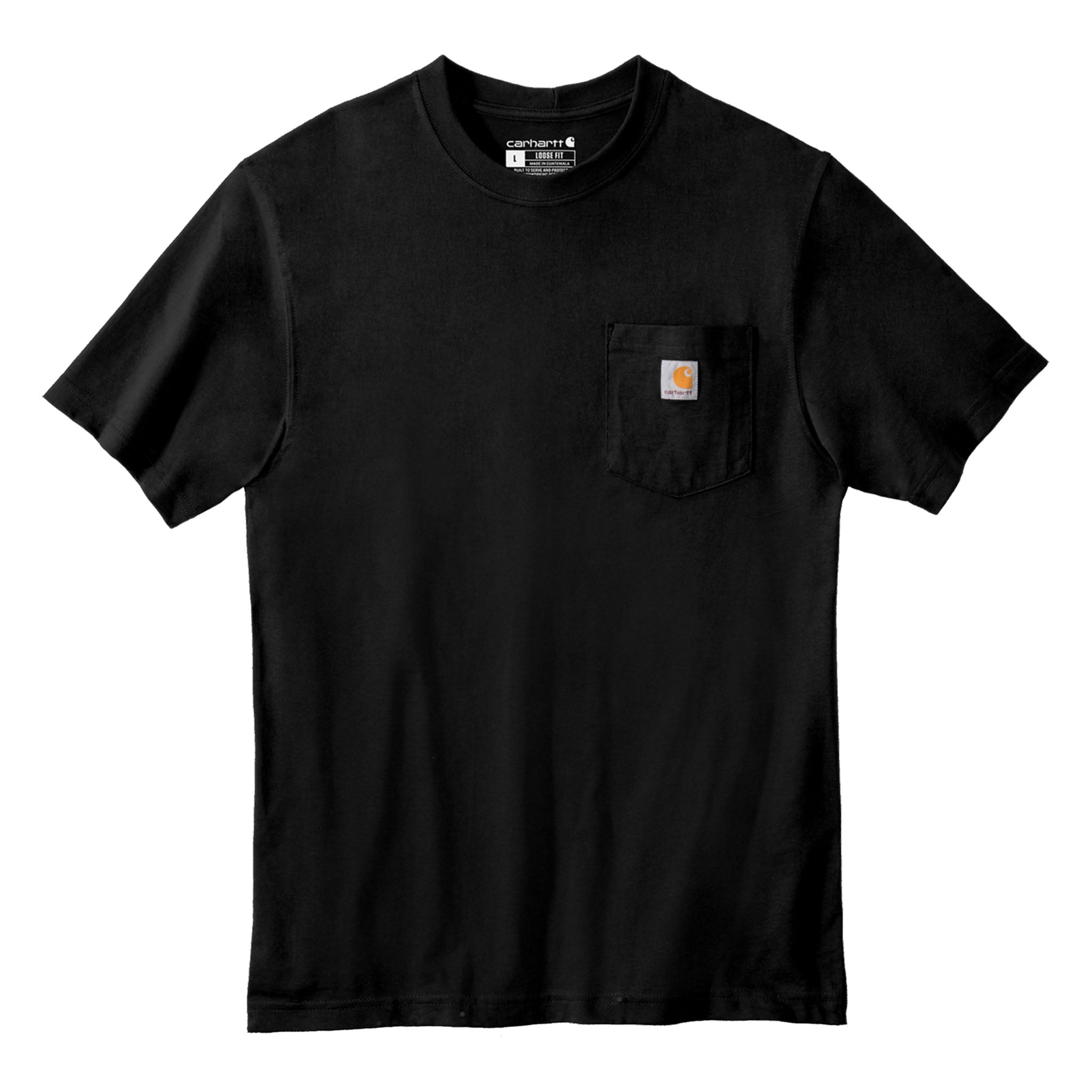 Carhartt CTK87 custom short sleeve t-shirt in black, front view