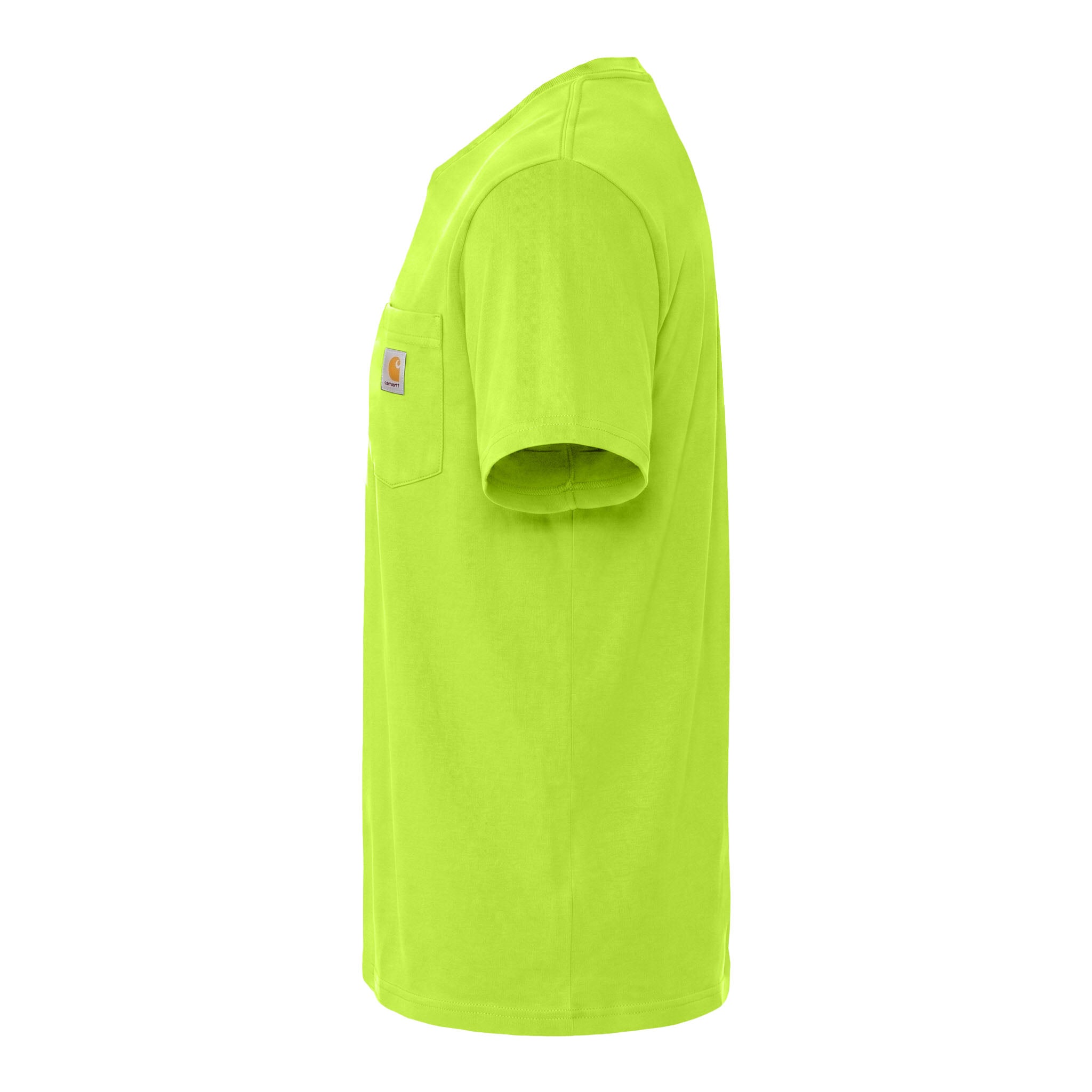 Carhartt CTK87 custom short sleeve t-shirt in brite lime, left side view