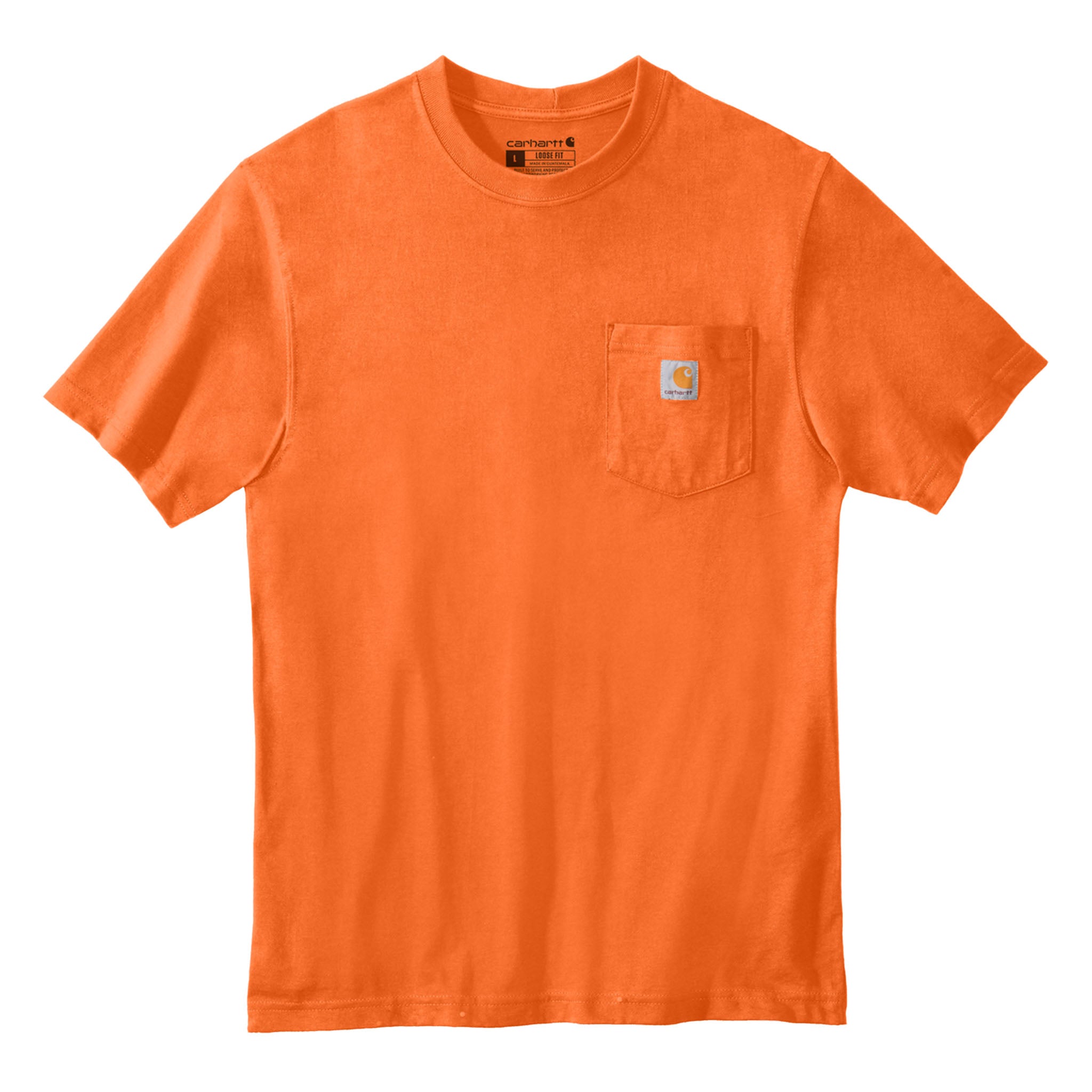 Carhartt CTK87 custom short sleeve t-shirt in brite orange, front view