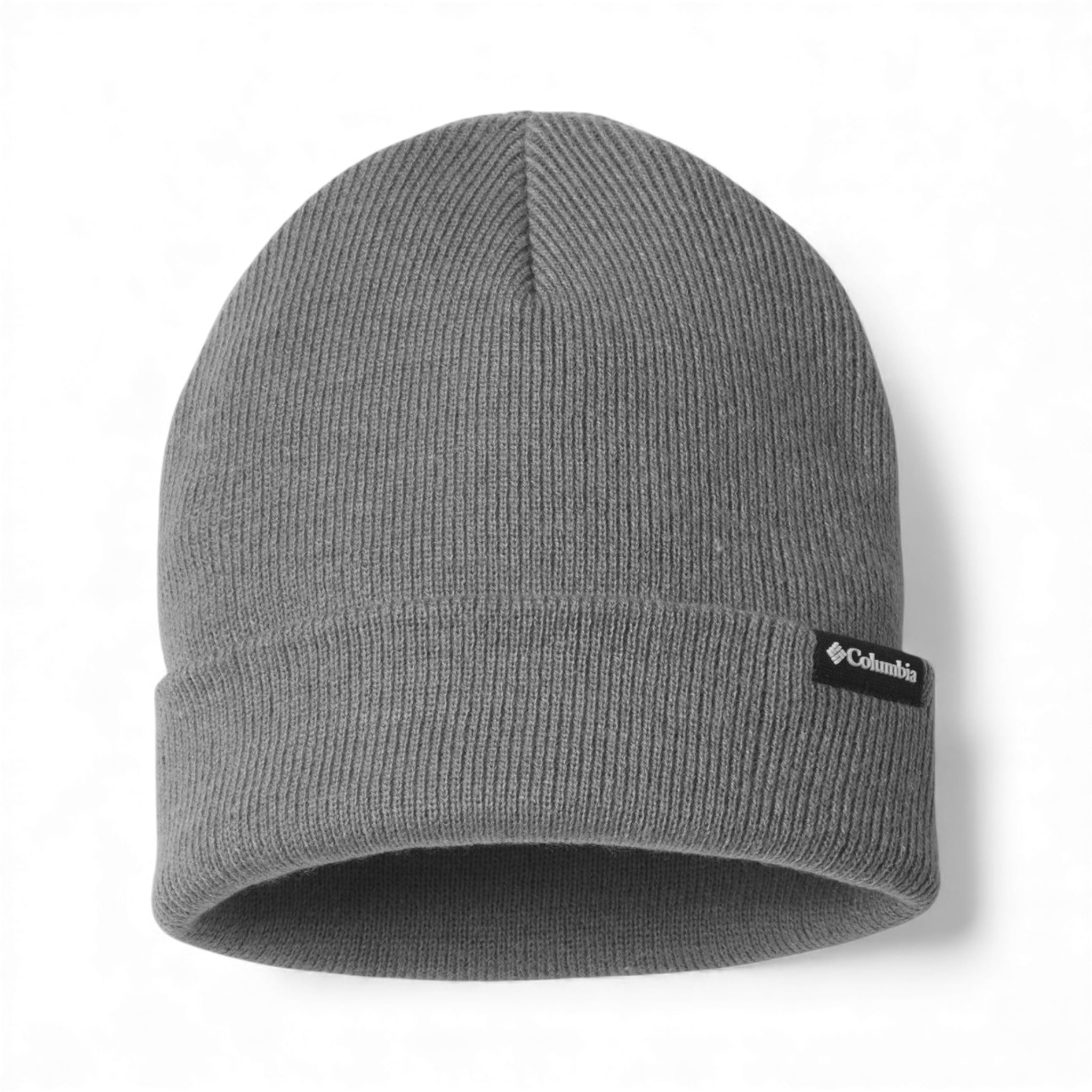 Front view of Columbia 216512 custom hat in city grey heather