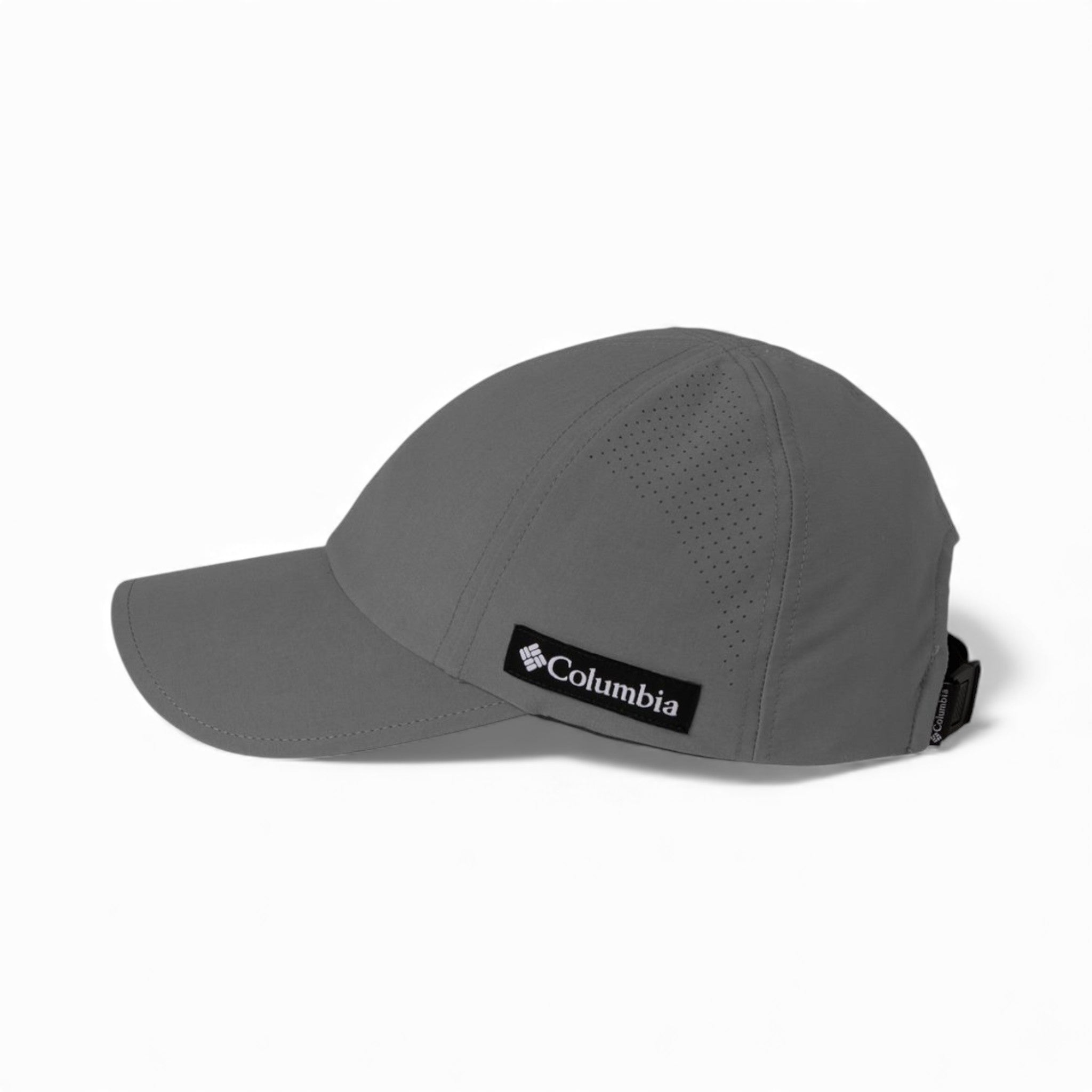 Left side view of Columbia 216514 custom hat in city grey