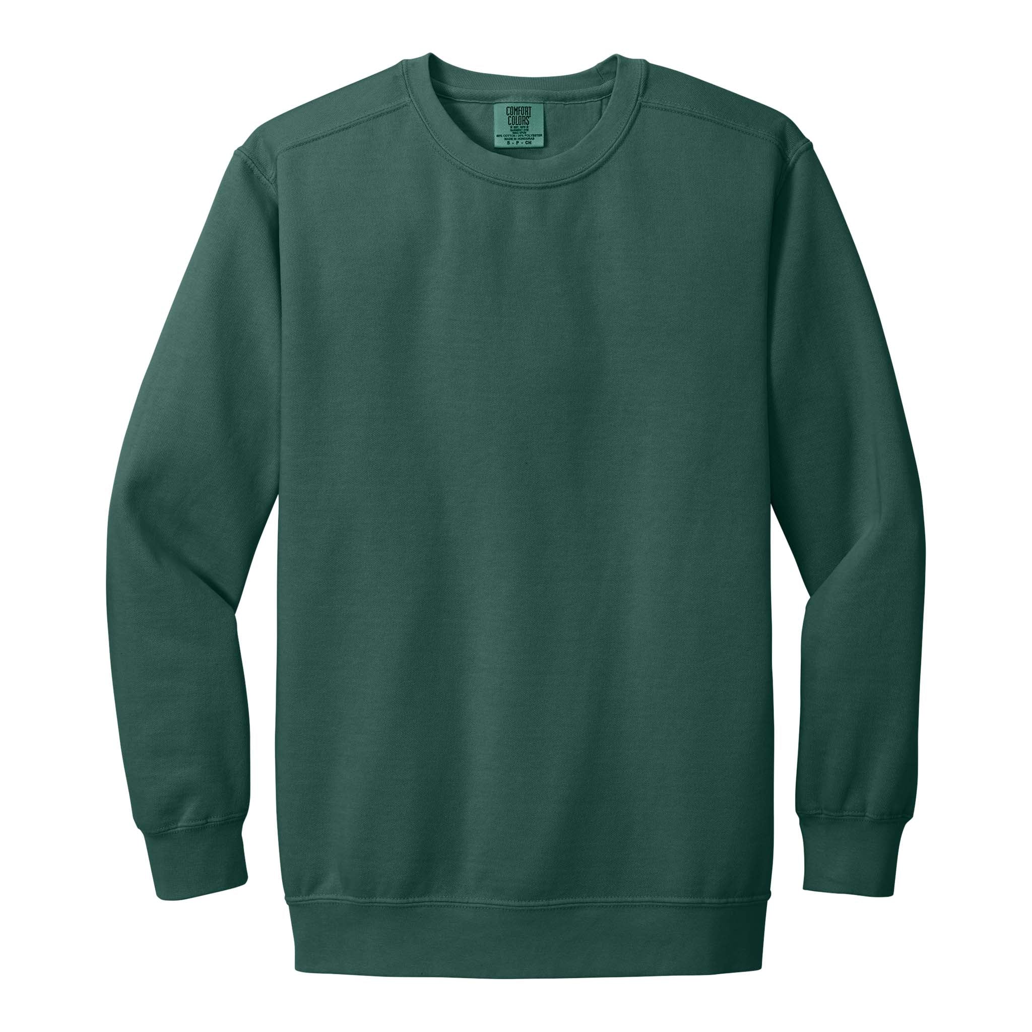 Comfort Colors 1566 custom crewneck in blue spruce, front view