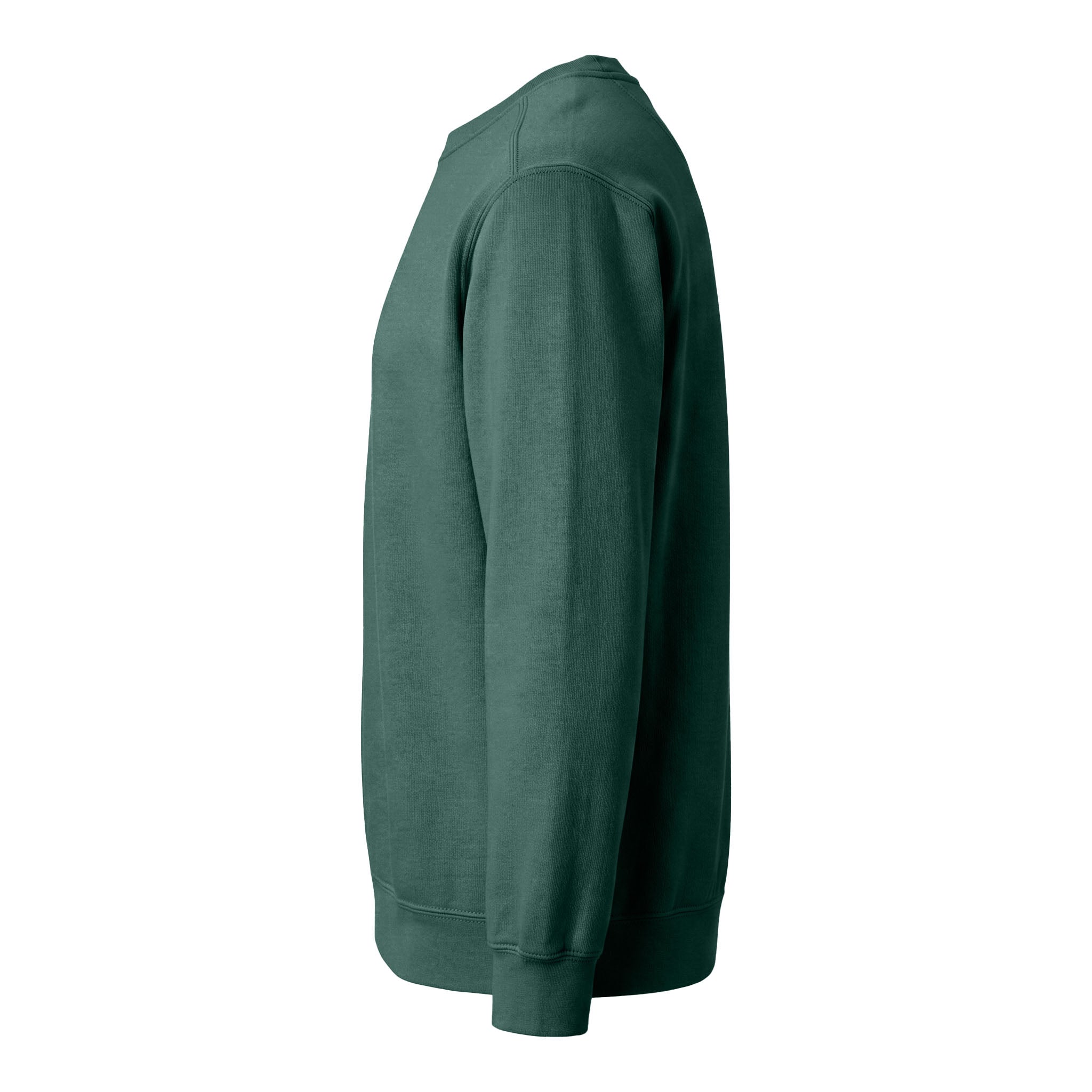 Comfort Colors 1566 custom crewneck in blue spruce, left side view