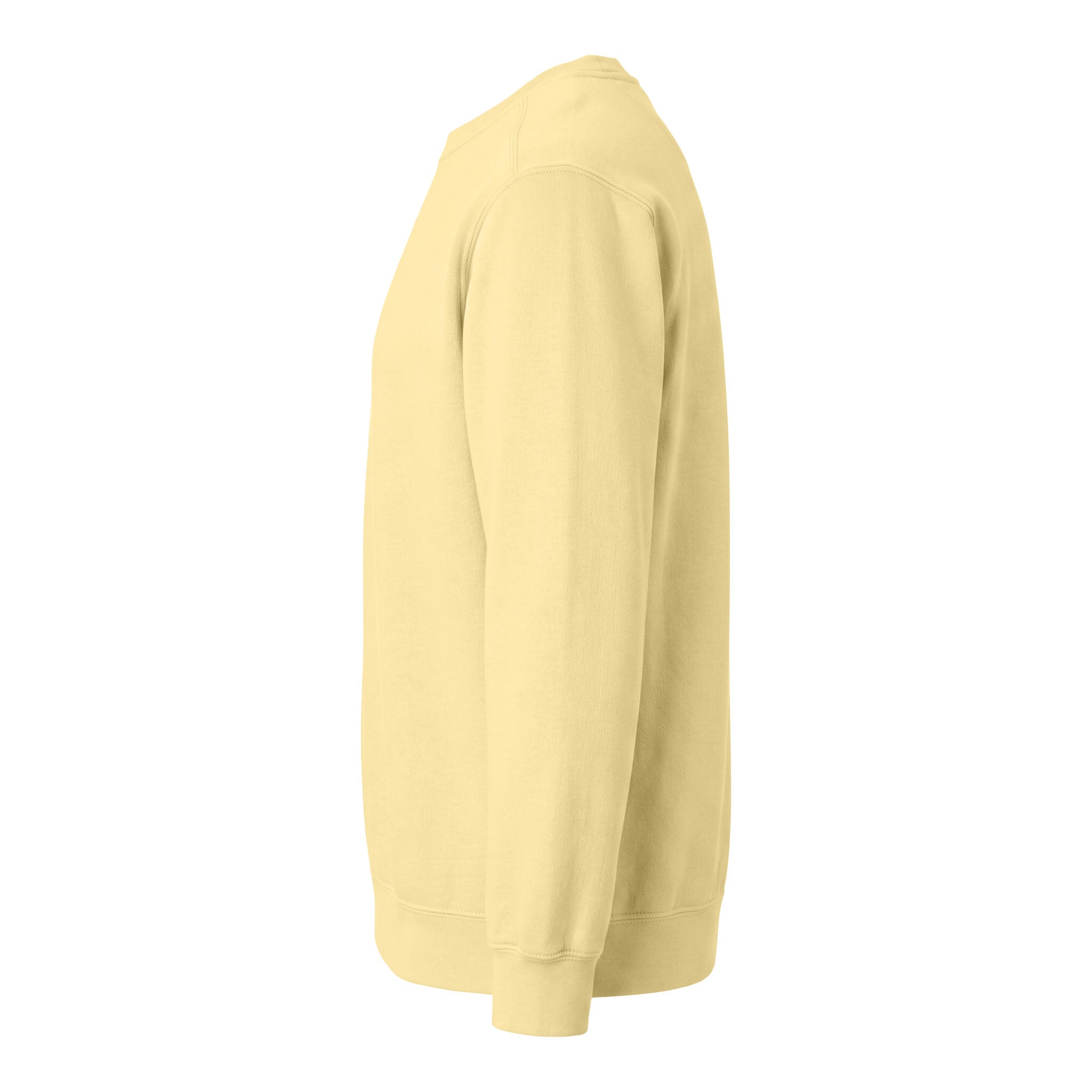 Comfort Colors 1566 custom crewneck in butter, left side view