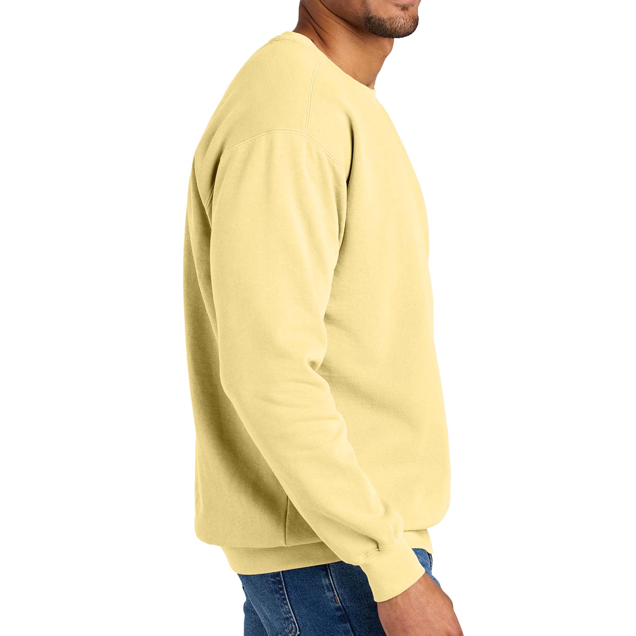 Comfort Colors 1566 custom crewneck in butter, right side view