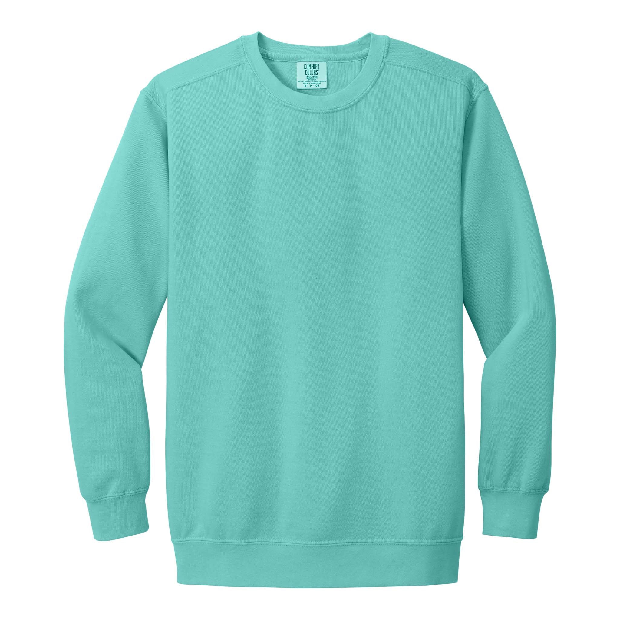 Comfort Colors 1566 custom crewneck in chalky mint, front view