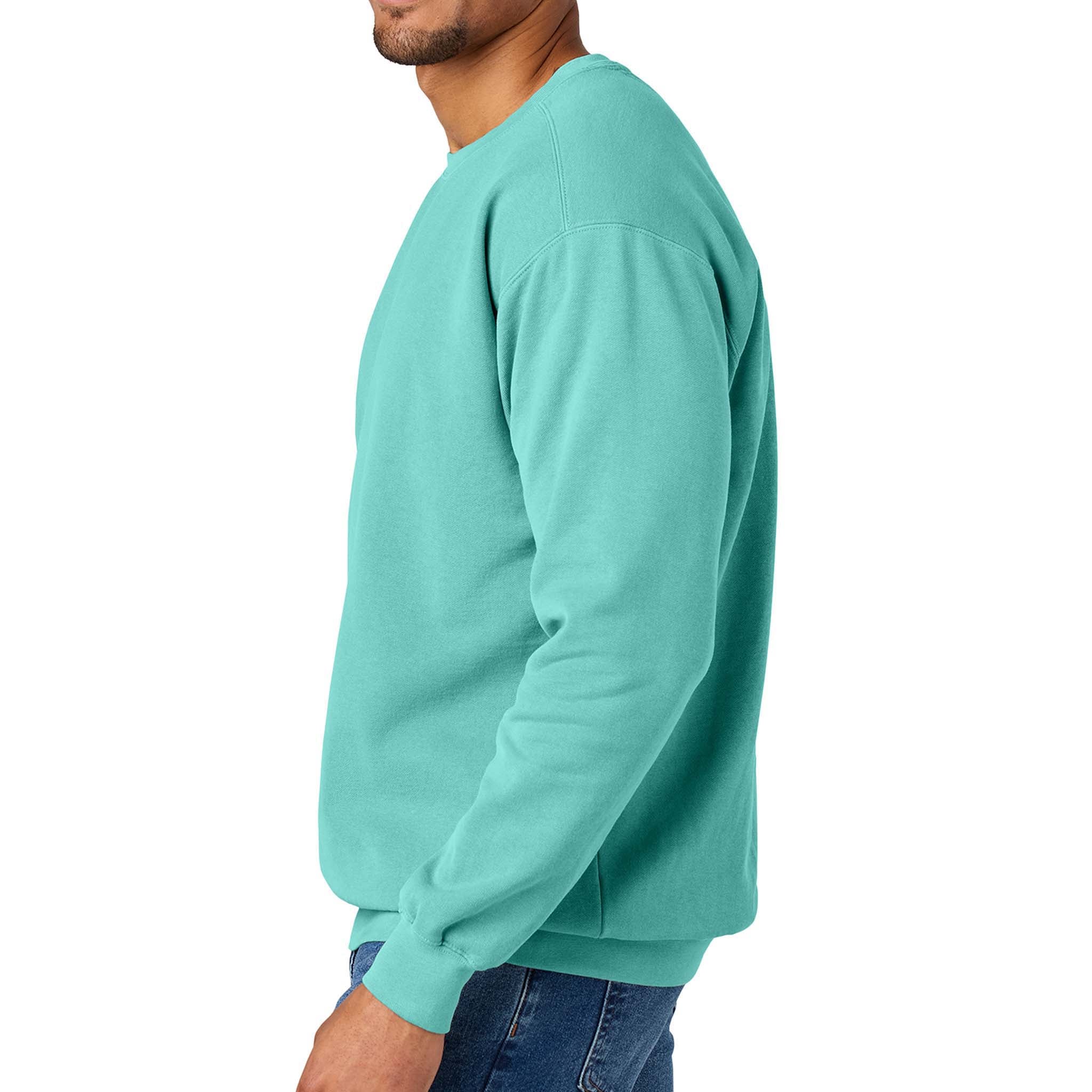 Comfort Colors 1566 custom crewneck in chalky mint, left side view