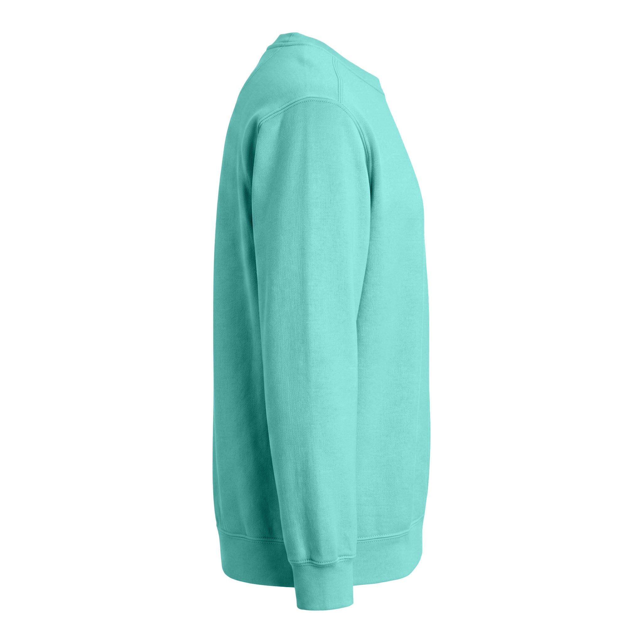 Comfort Colors 1566 custom crewneck in chalky mint, right side view