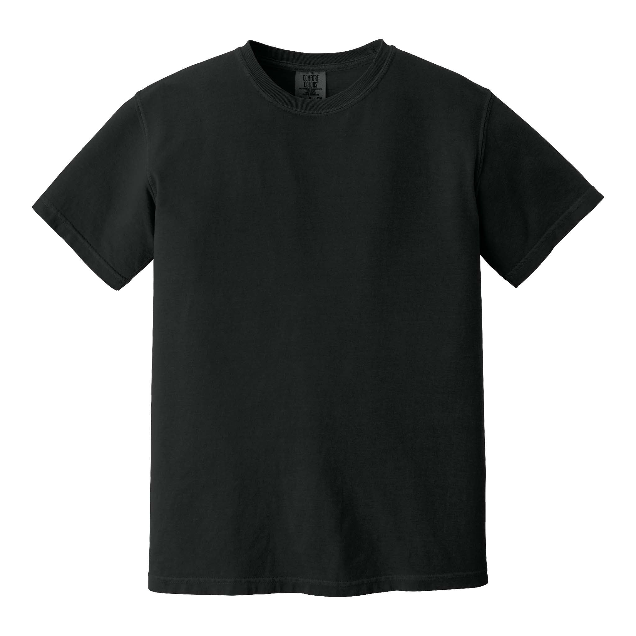 Comfort Colors 1717 custom short sleeve t-shirt in black, front view