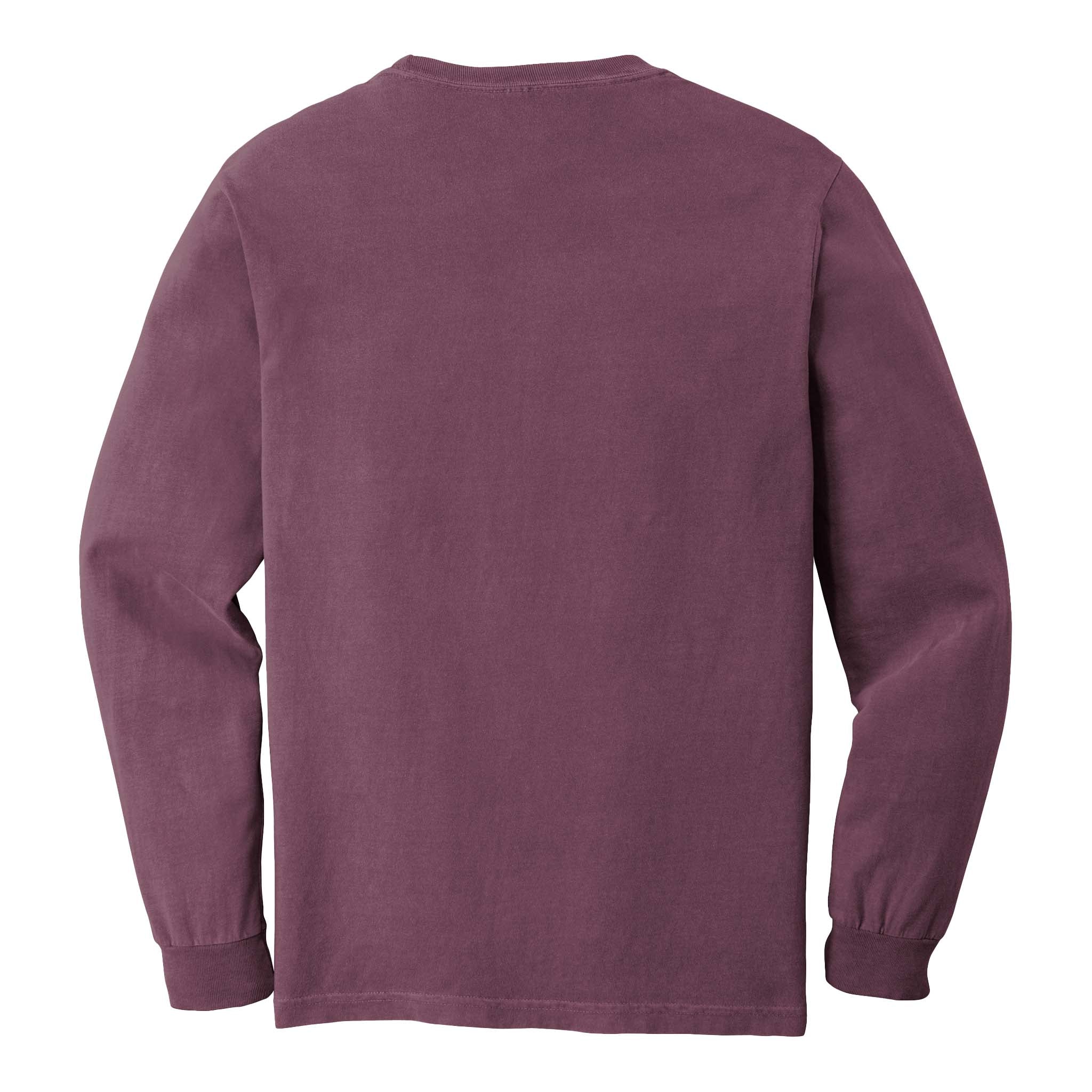 Comfort Colors 6014 custom long sleeve t-shirt in berry, back view