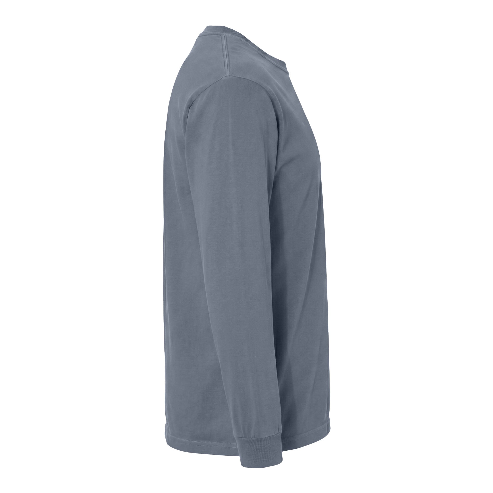 Comfort Colors 6014 custom long sleeve t-shirt in blue jean, right side view