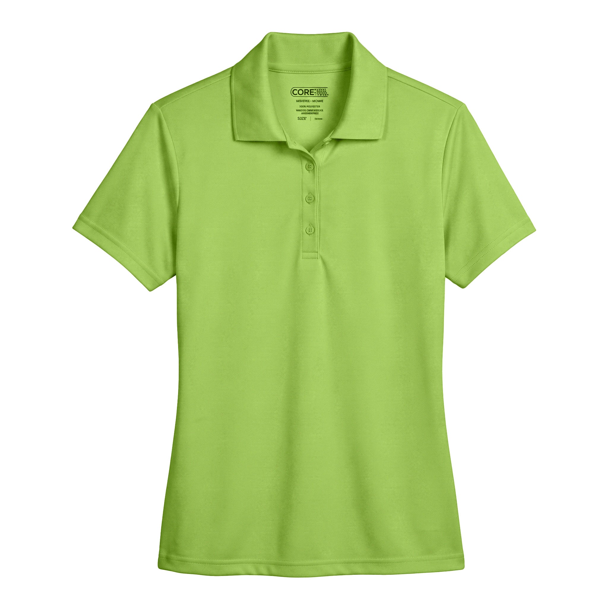 Core 365 78181 custom polo in acid green, front view