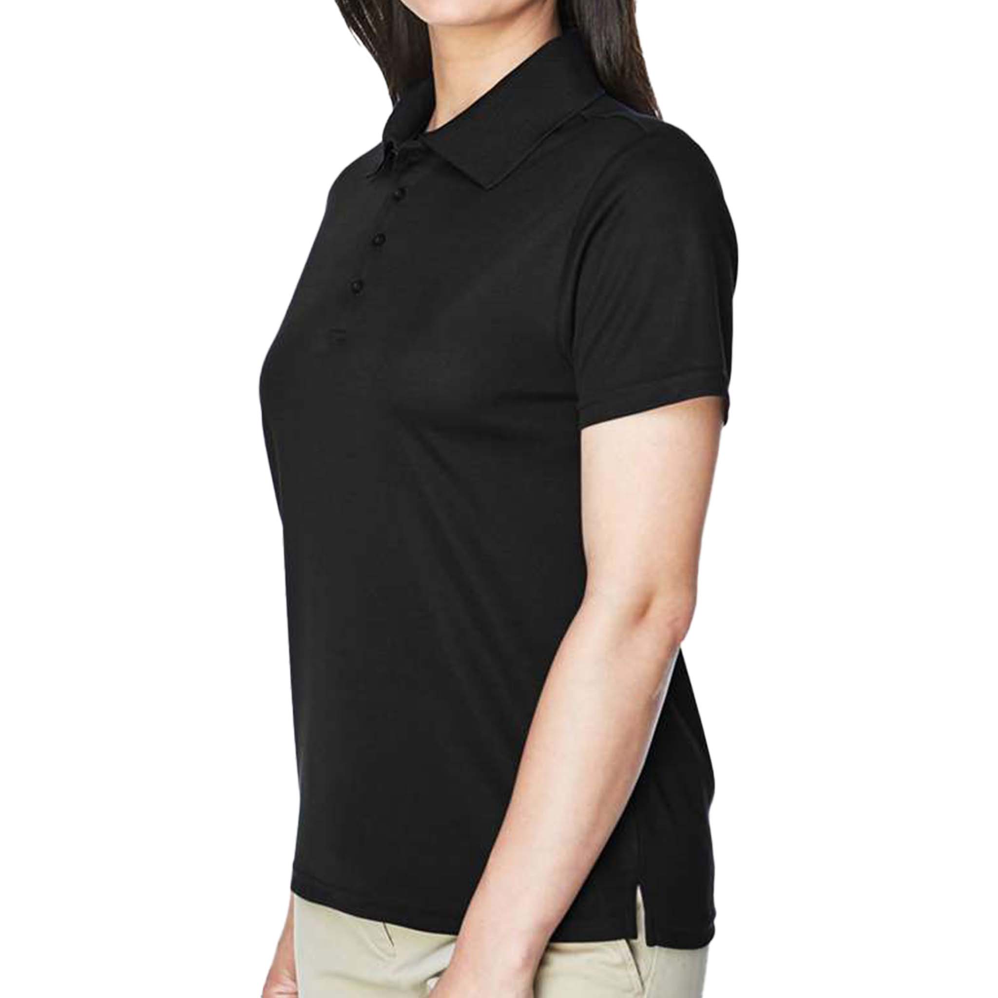 Core 365 78181 custom polo in black, left side view