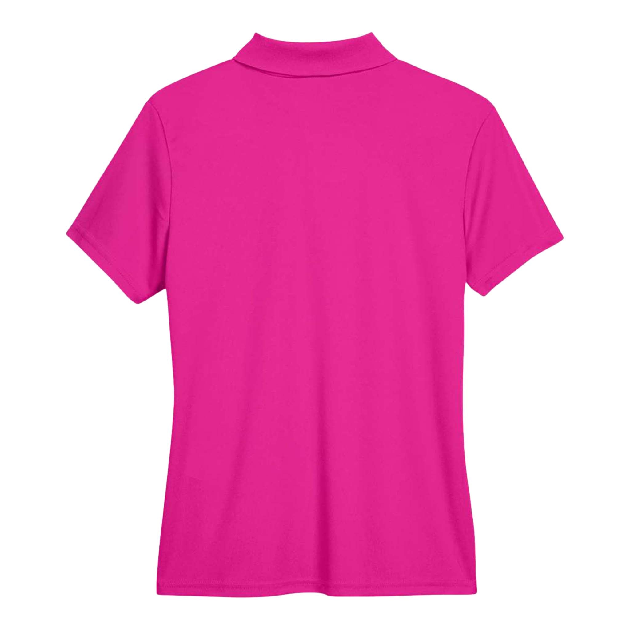 Core 365 78181 custom polo in bright magenta, back view