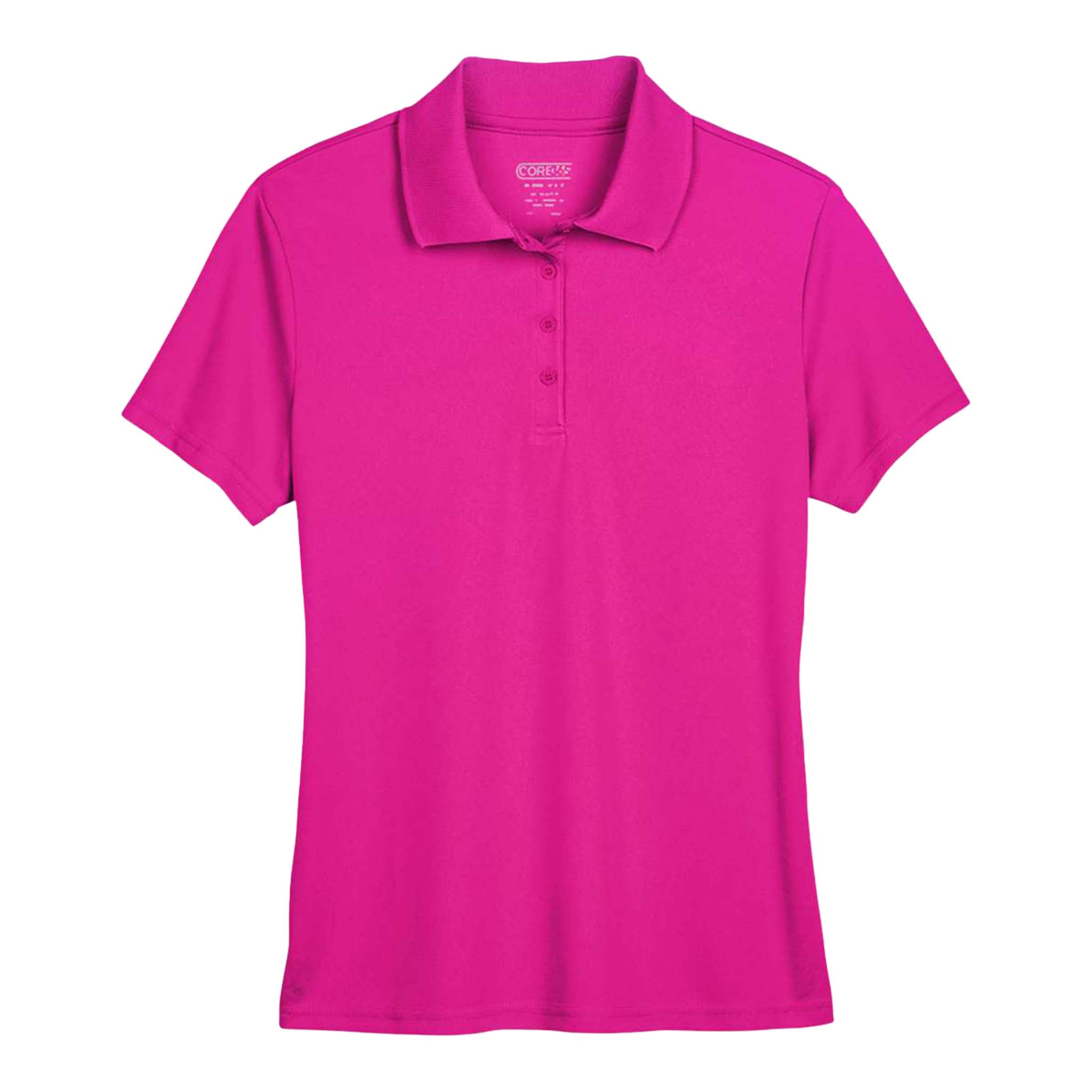 Core 365 78181 custom polo in bright magenta, front view