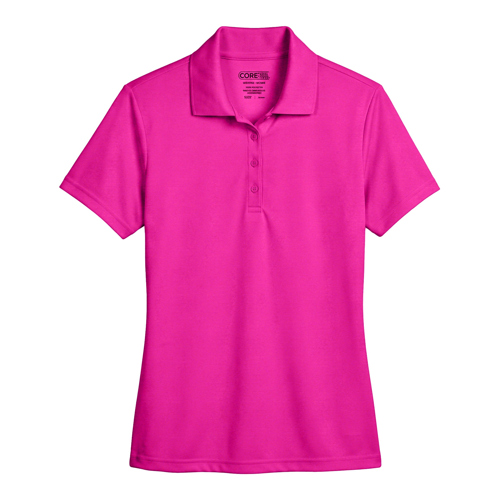 Core 365 78181 custom polo in bright magenta, front view
