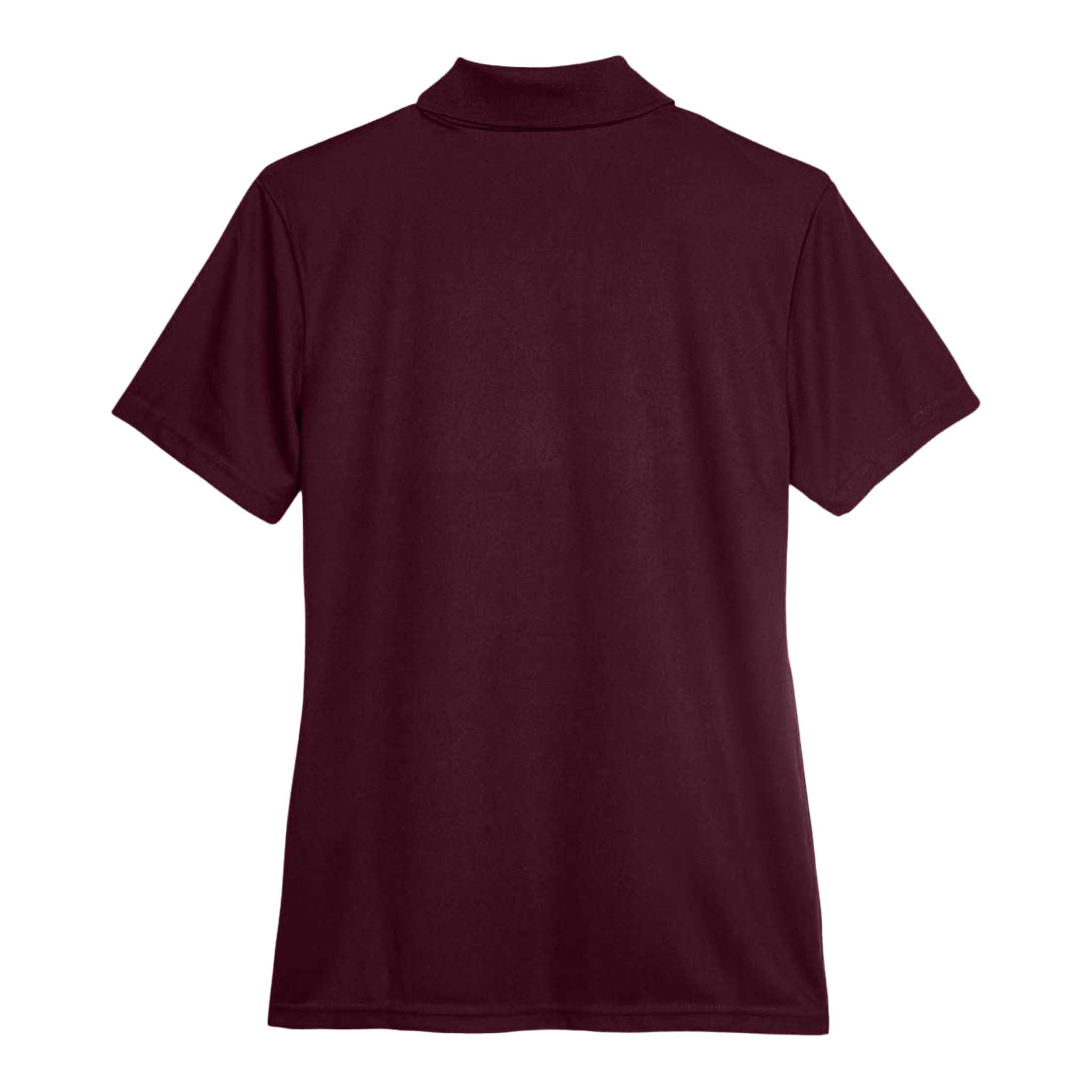 Core 365 78181 custom polo in burgundy, back view