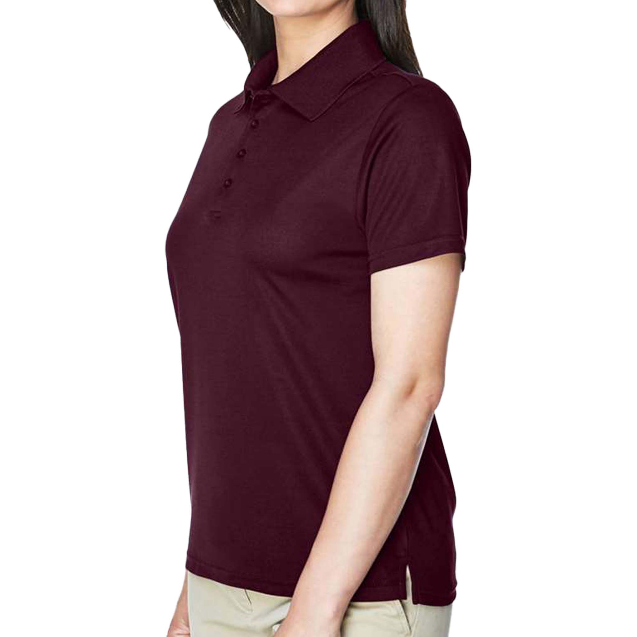 Core 365 78181 custom polo in burgundy, left side view
