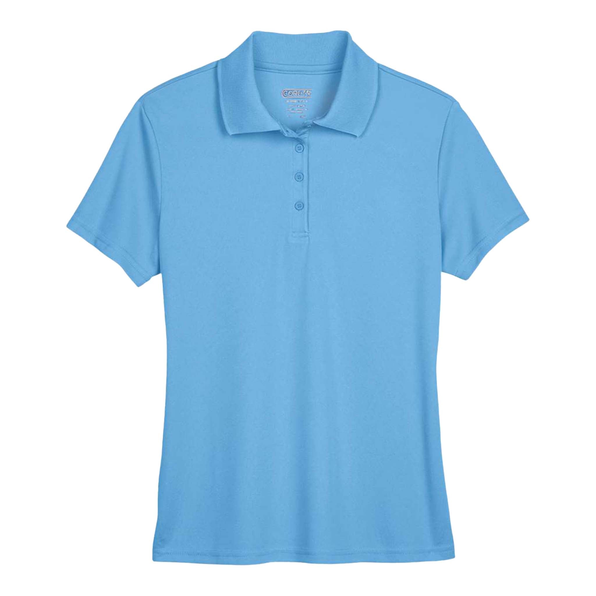 Core 365 78181 custom polo in columbia blue, front view