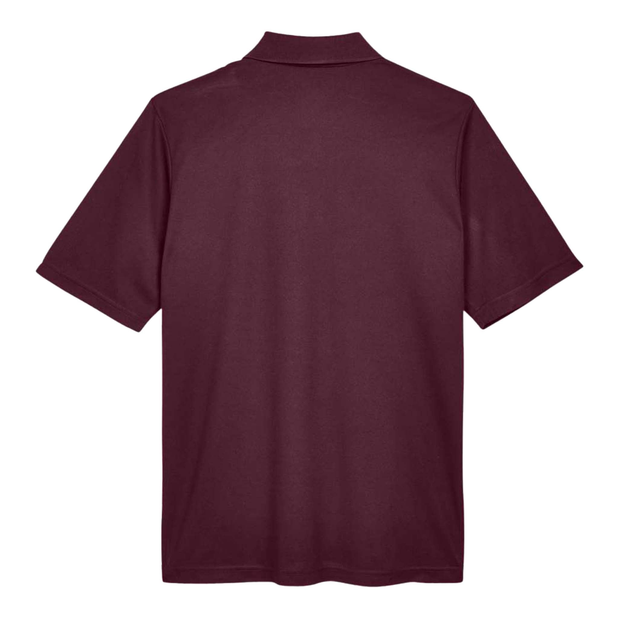 Core 365 88181 custom polo in burgundy, back view