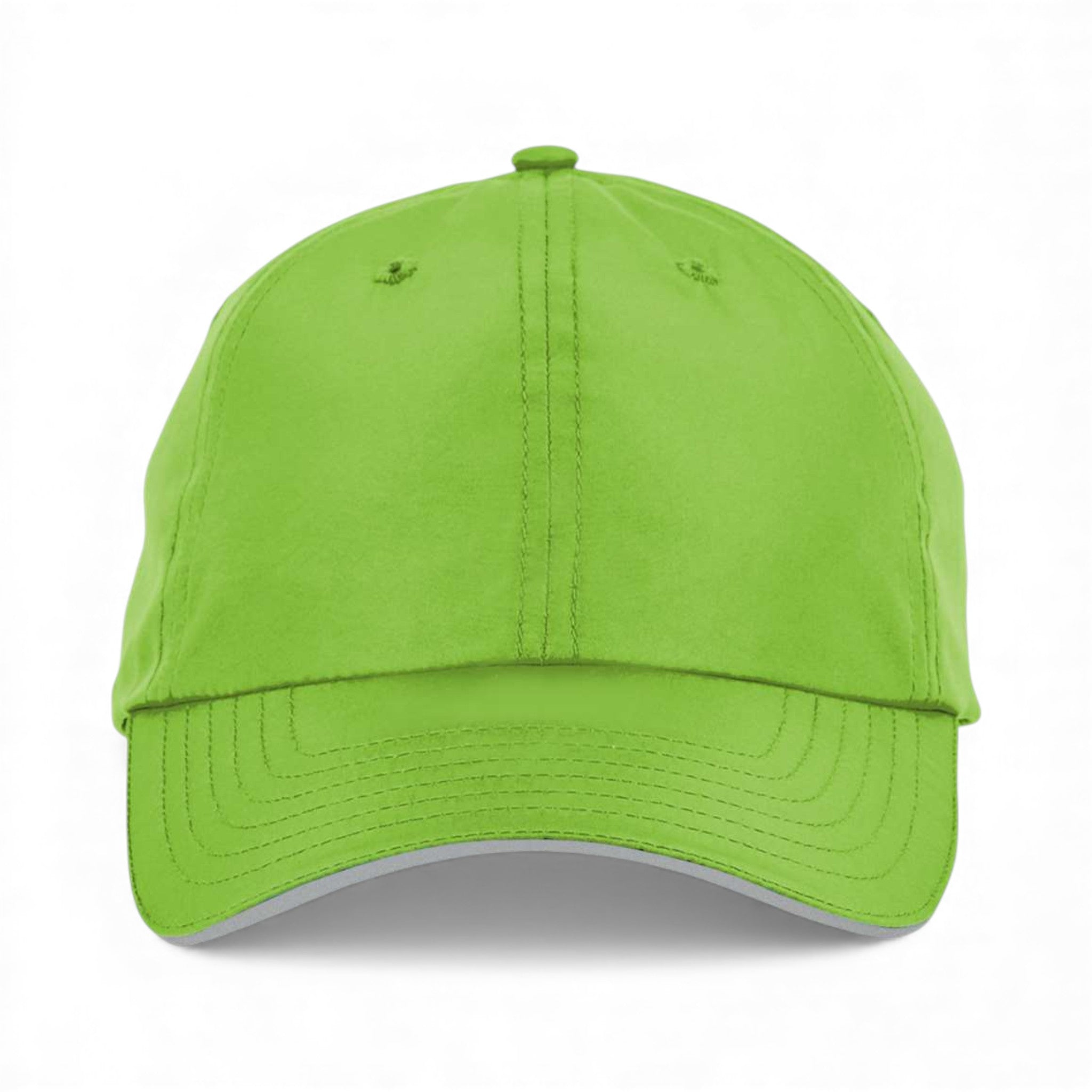 Front view of Core 365 CE001 custom hat in acid green