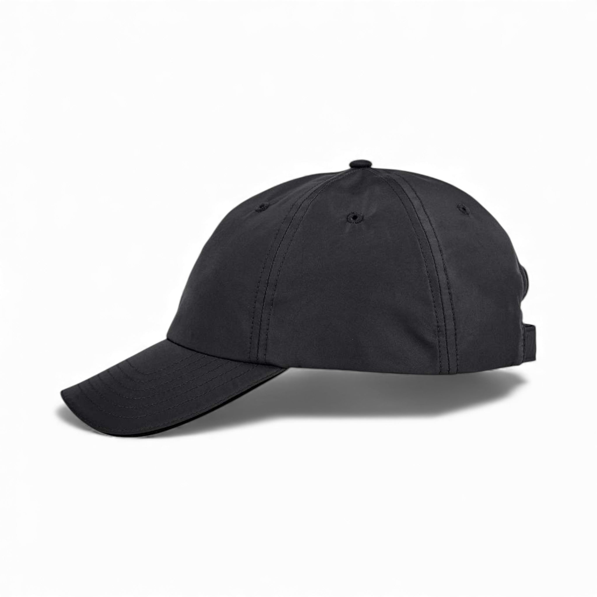 Left side view of Core 365 CE001 custom hat in black