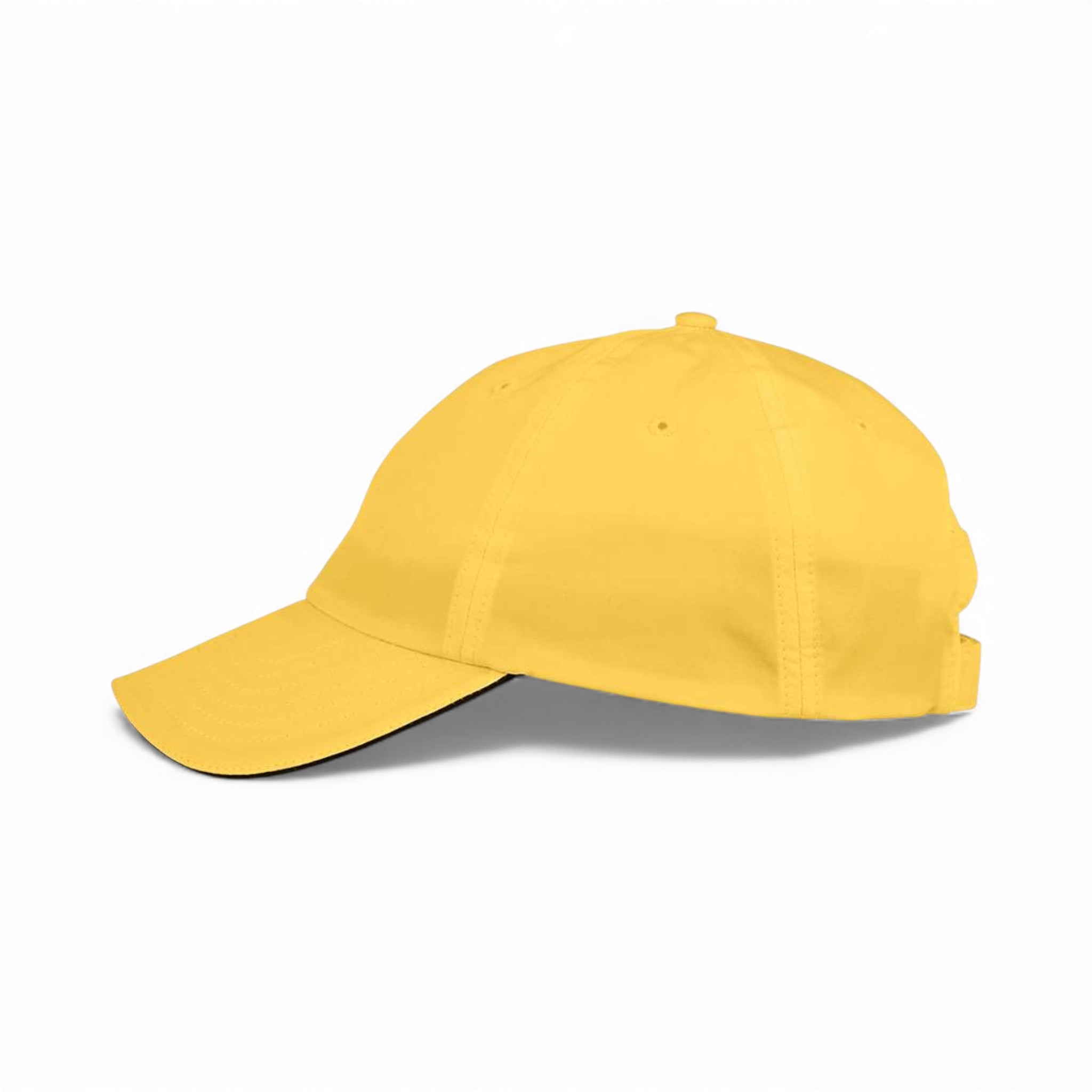 Left side view of Core 365 CE001 custom hat in campus gold