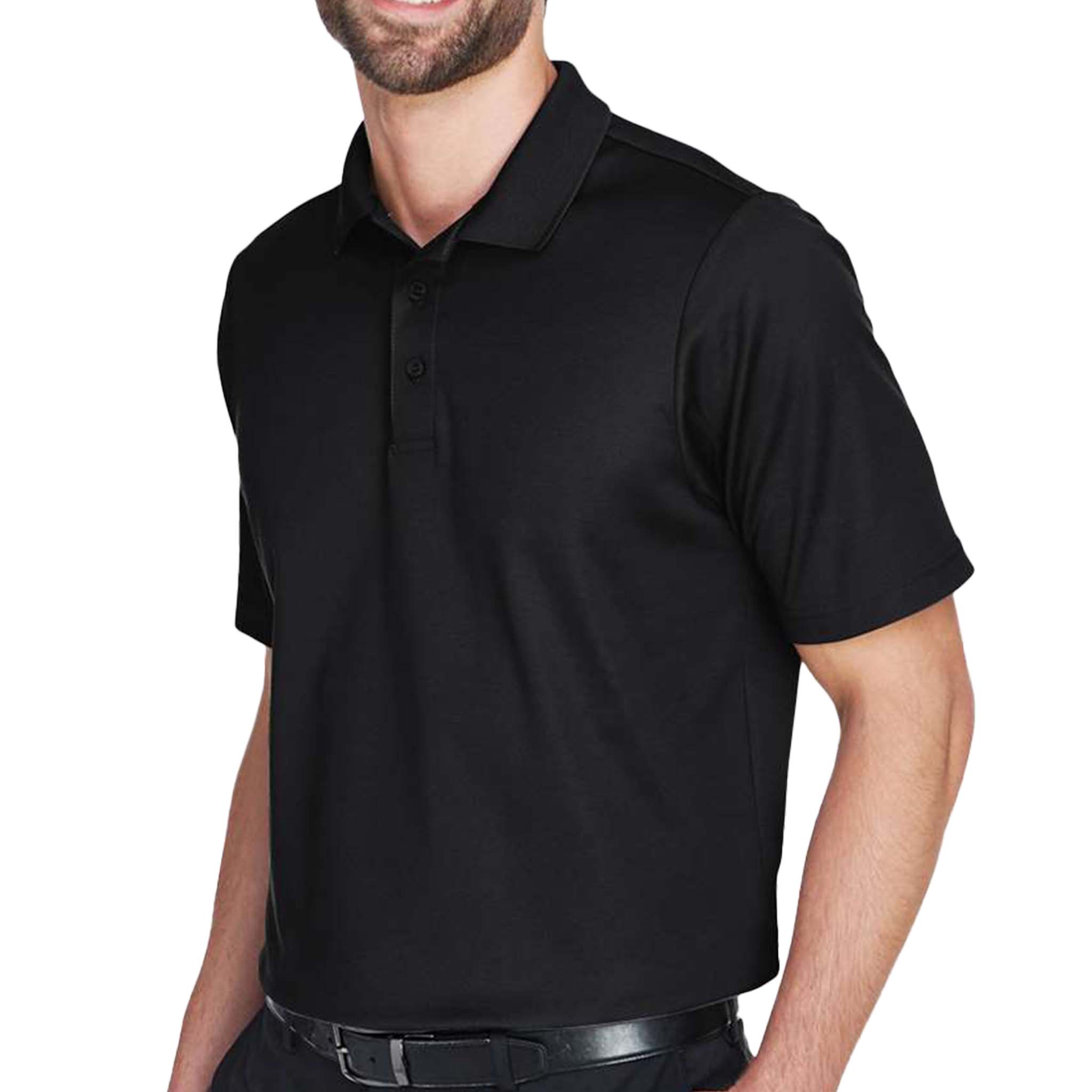 Devon & Jones DG20 custom polo in black, left side view