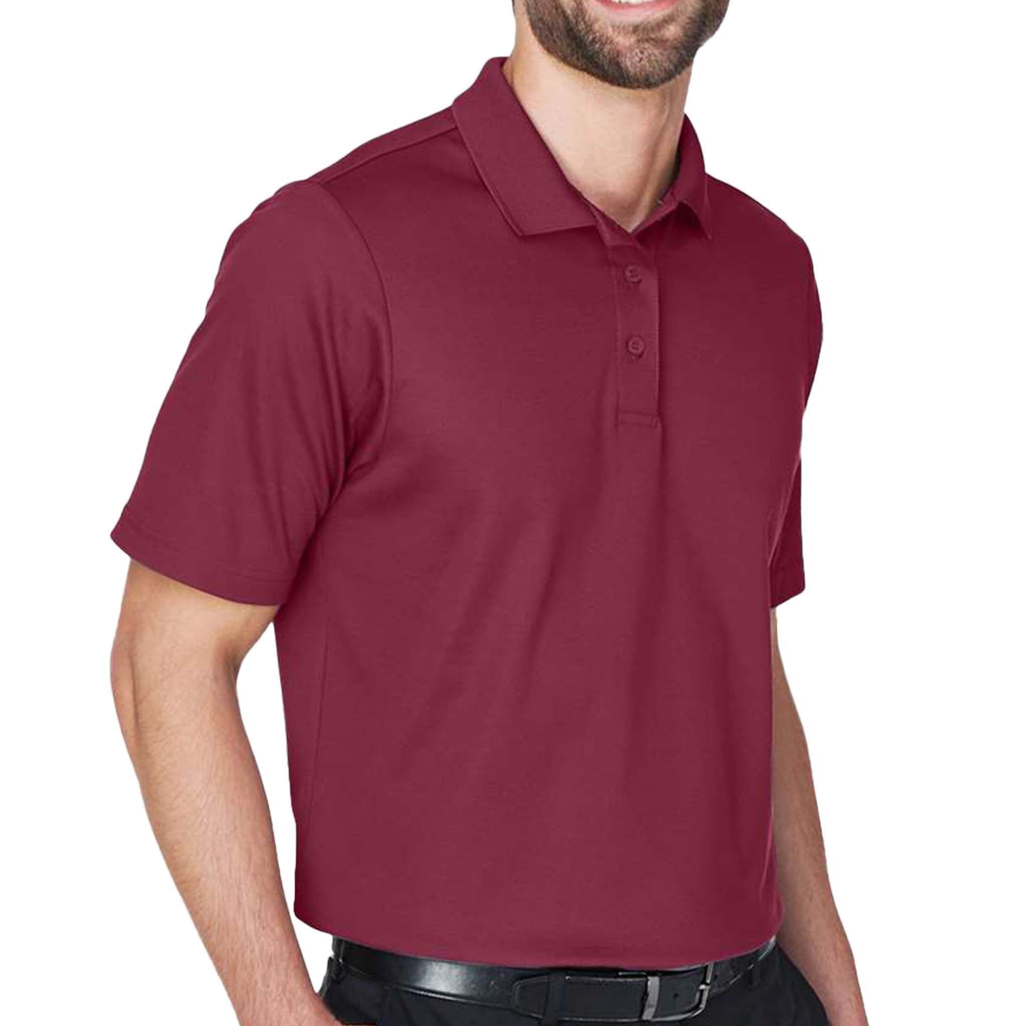 Devon & Jones DG20 custom polo in burgundy, right side view