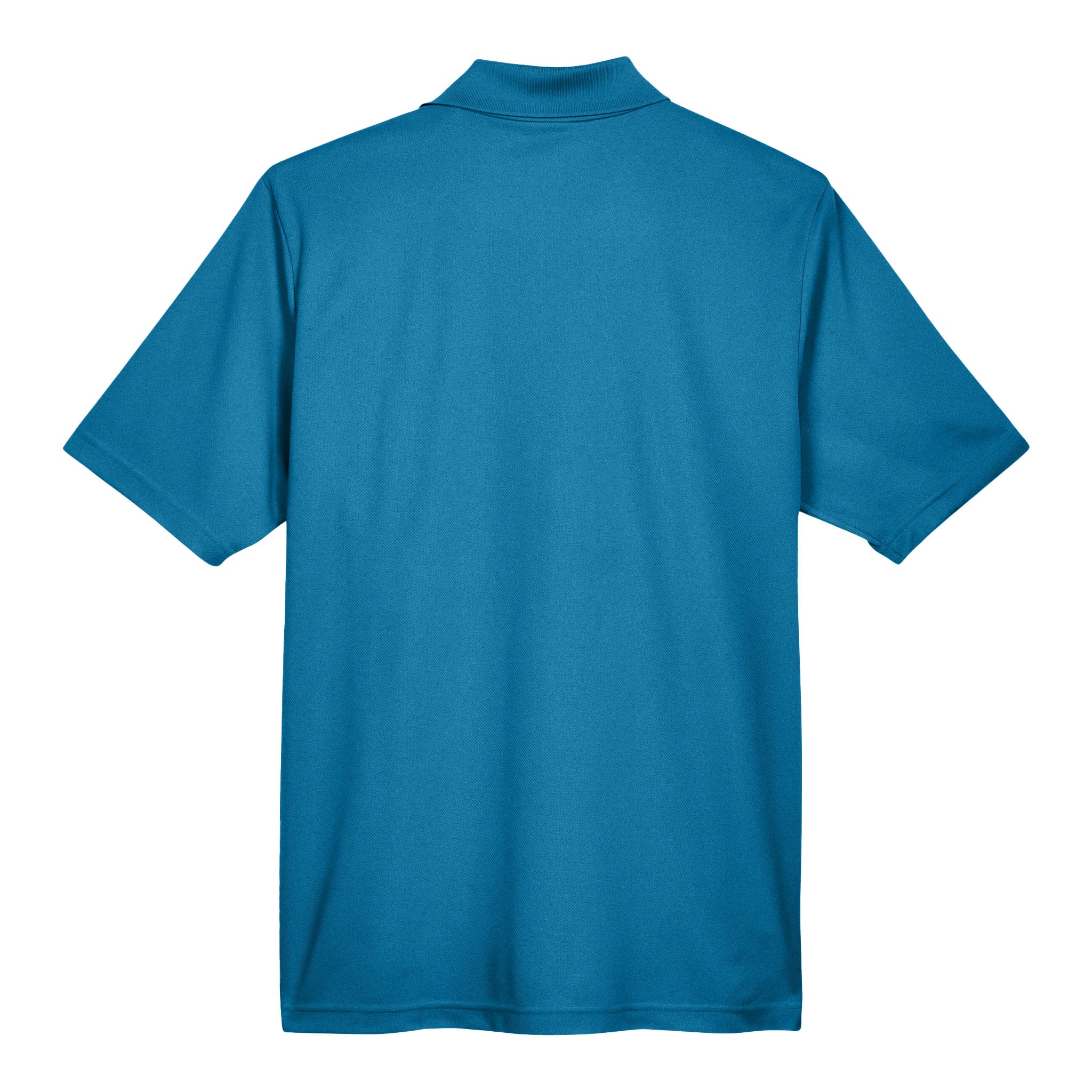 Devon & Jones DG20 custom polo in dark teal, back view