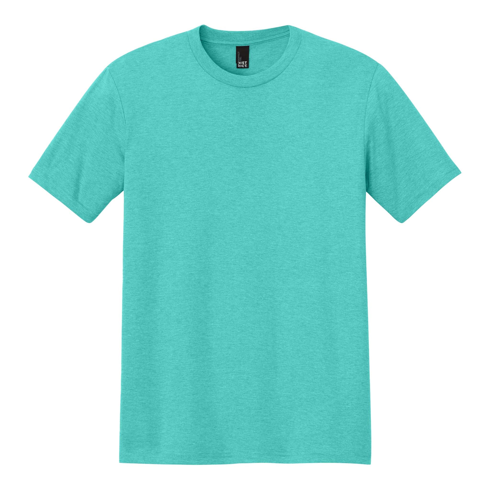 District DM130 custom short sleeve t-shirt in aqua heather, front view