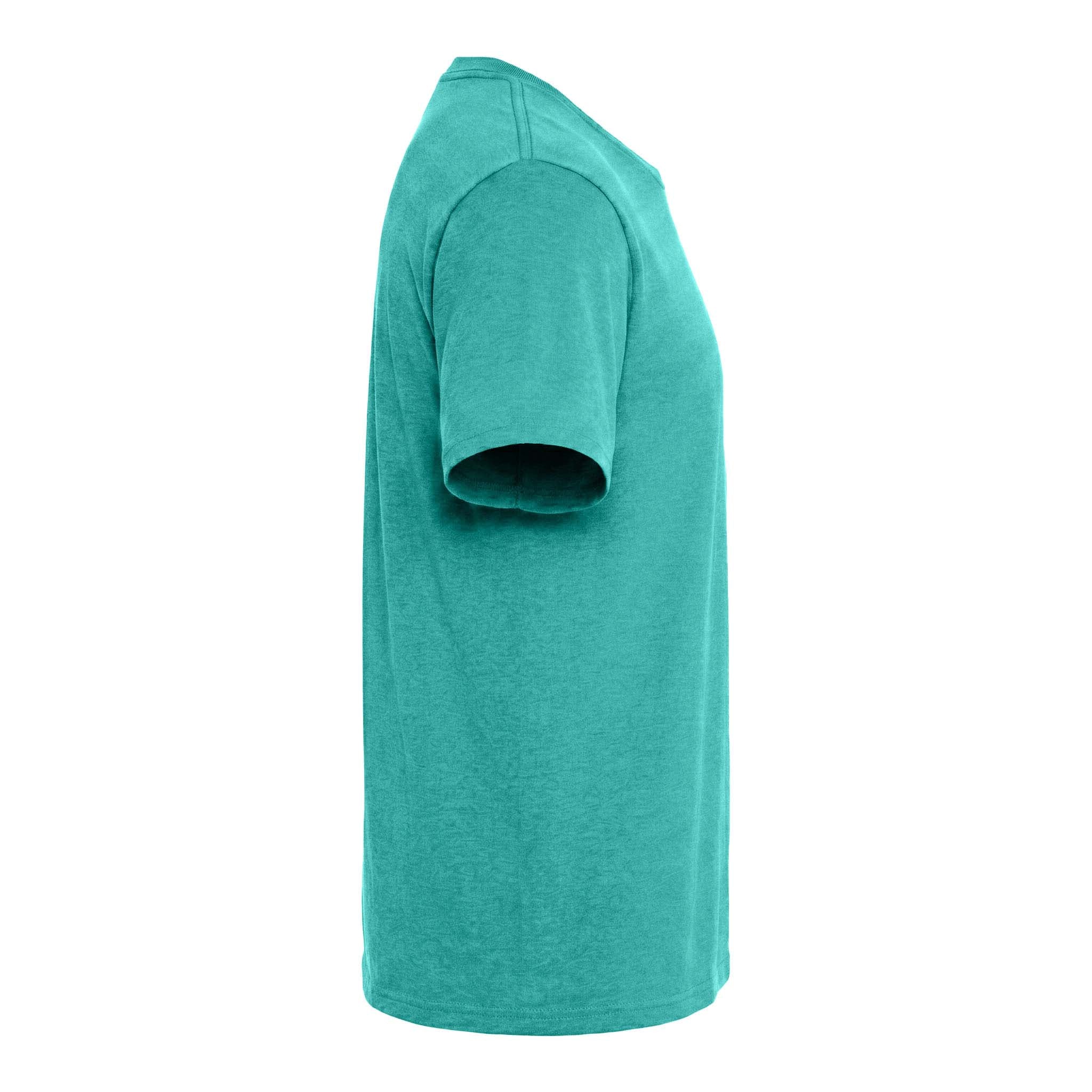 District DM130 custom short sleeve t-shirt in aqua heather, right side view